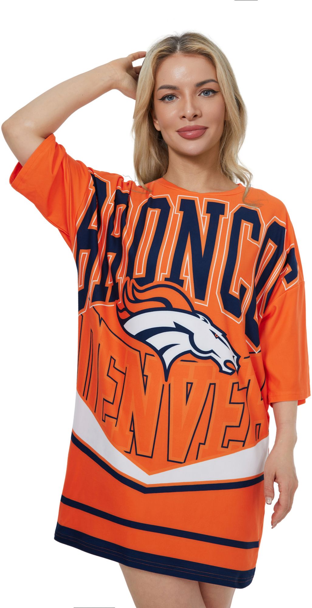 Concepts Sport Women's Denver Broncos Navy Mosaic T-Shirt