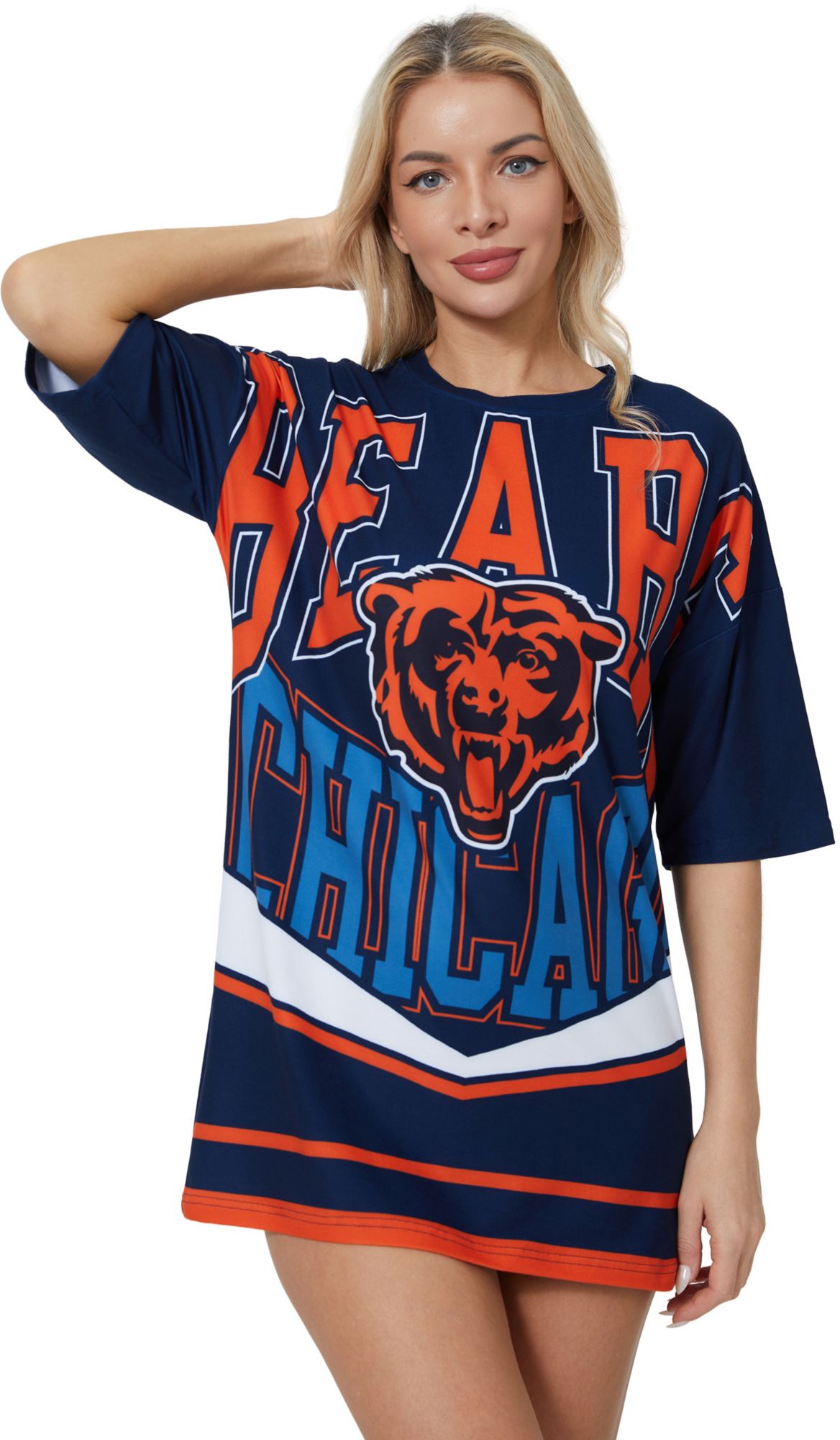 Concepts Sport Women's Chicago Bears Navy Mosaic T-Shirt