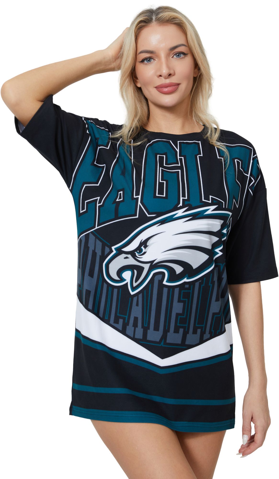 Concepts Sport Women's Philadelphia Eagles Midnight Green Mosaic T-Shirt