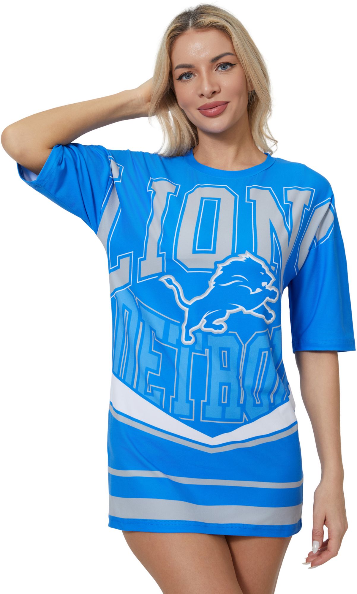Concepts Sport Women's Detroit Lions Blue Mosaic T-Shirt
