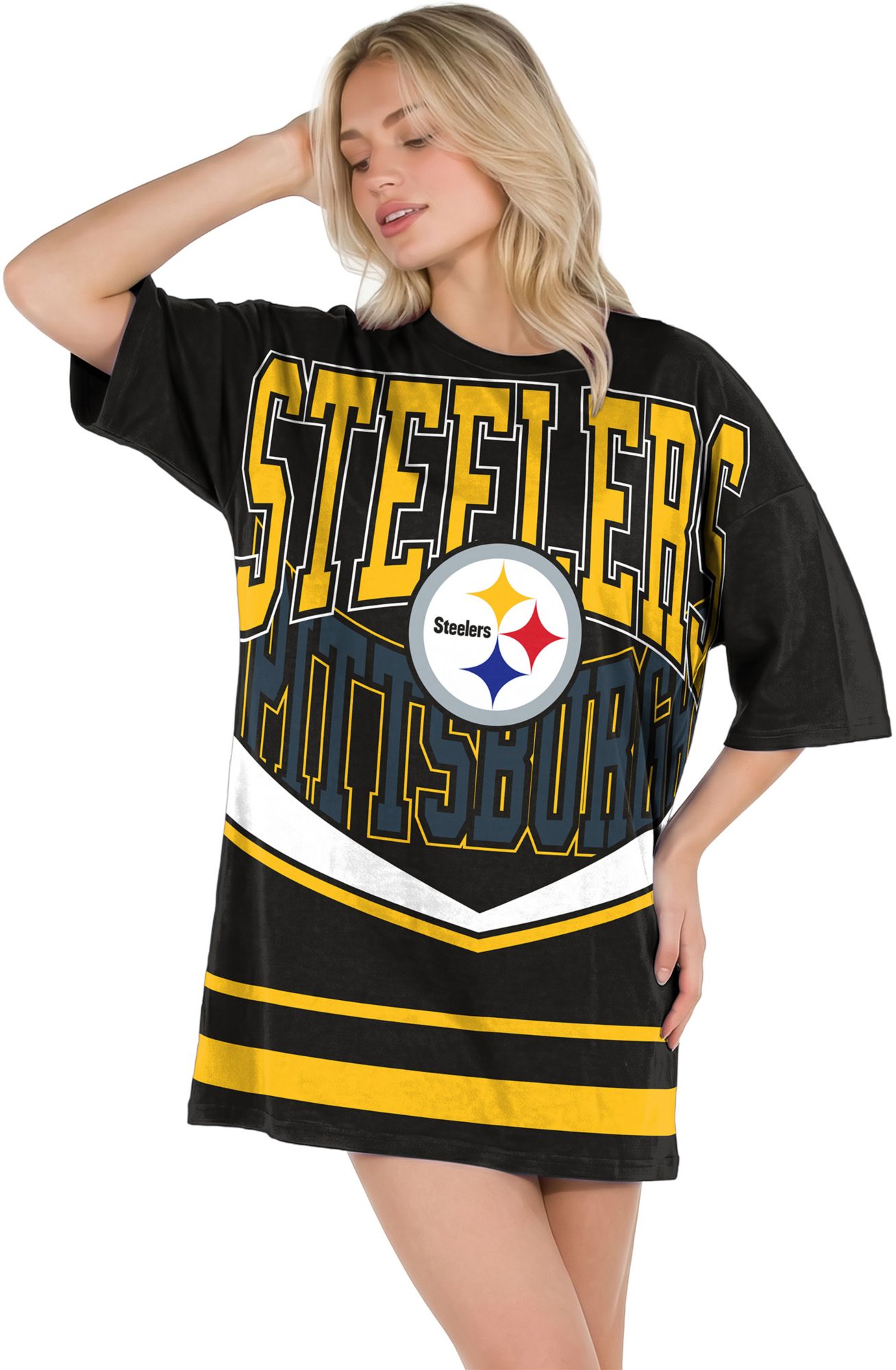 Concepts Sport Women's Pittsburgh Steelers Black Mosaic T-Shirt