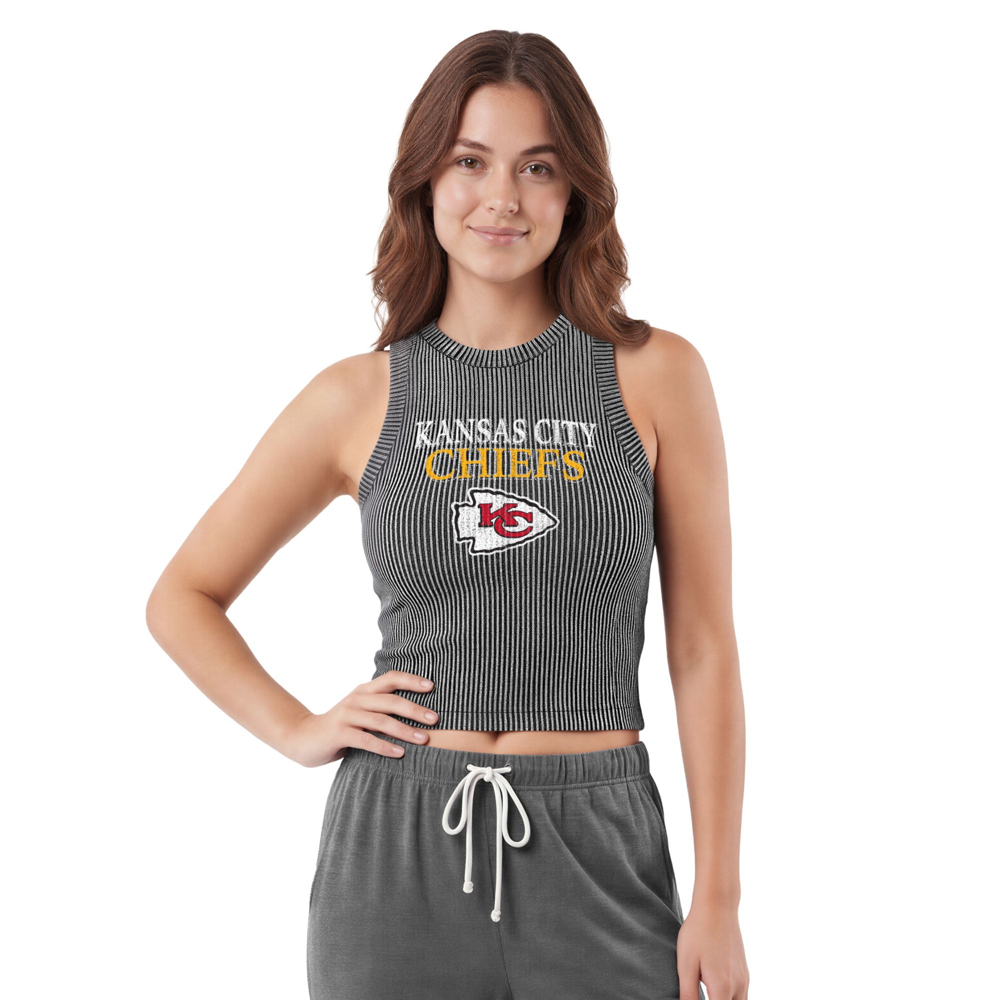 Concepts Sport Women's Kansas City Chiefs Charcoal Timber Tank Top