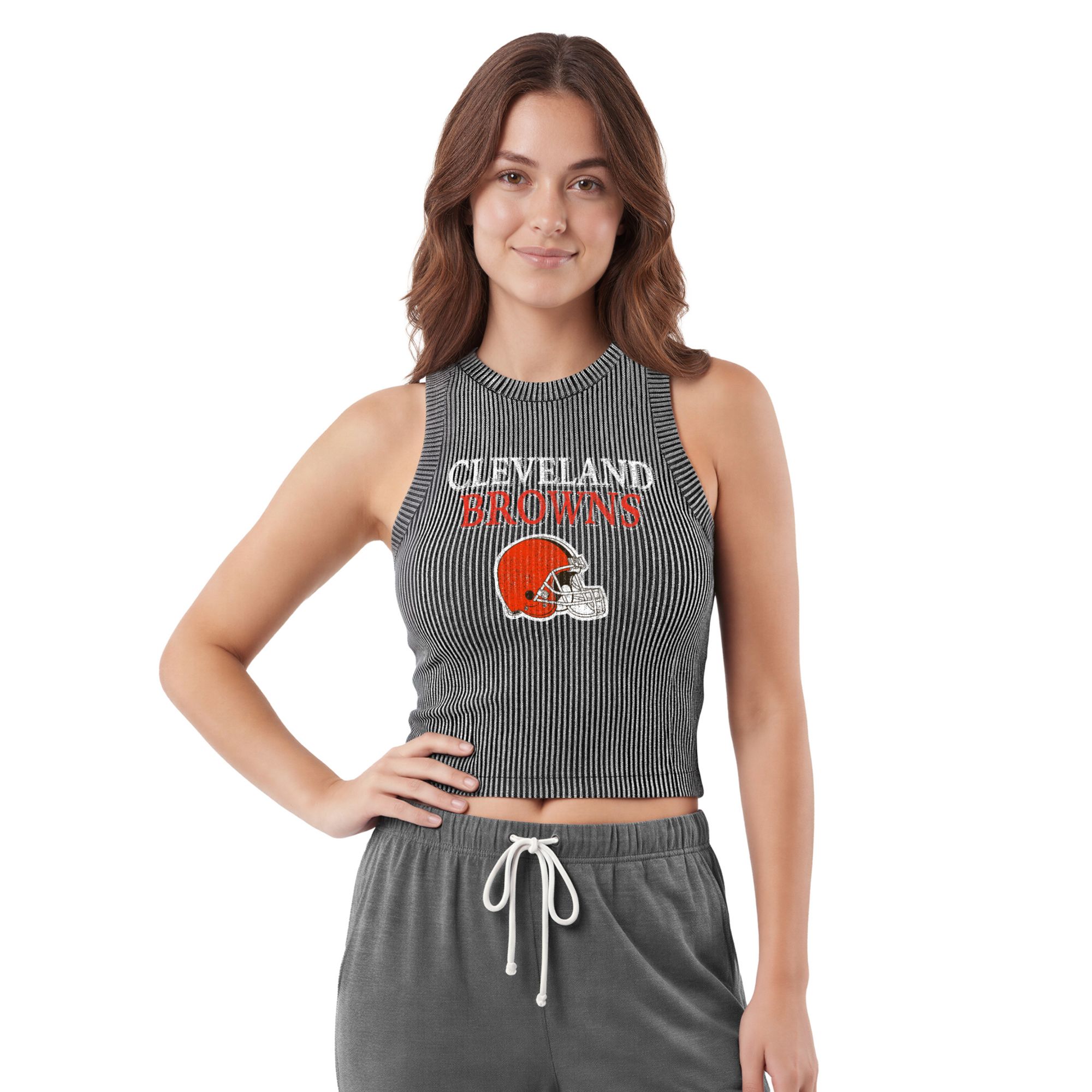 Concepts Sport Women's Cleveland Browns Charcoal Timber Tank Top - Gray