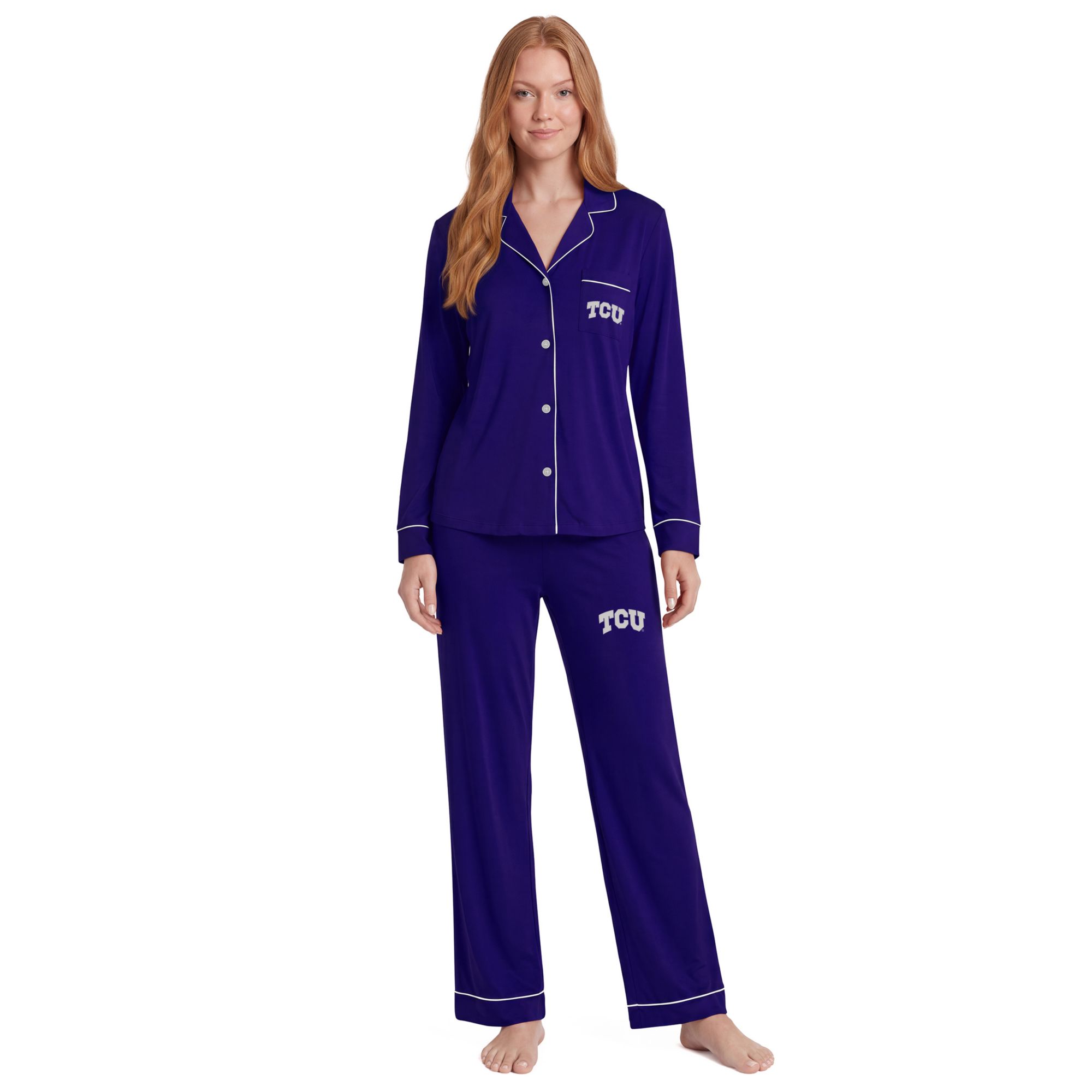 Concepts Sport Women's TCU Horned Frogs Sleep Set, XL, Purple