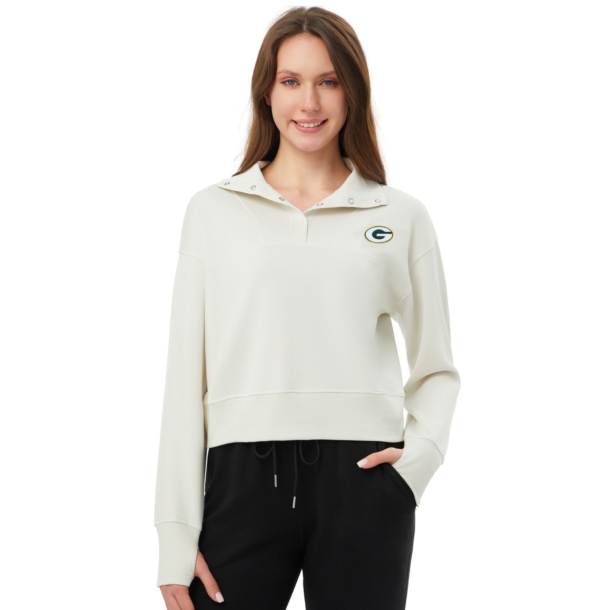 Concepts Sport Women's Green Bay Packers Manor Scuba Crewneck Sweatshirt