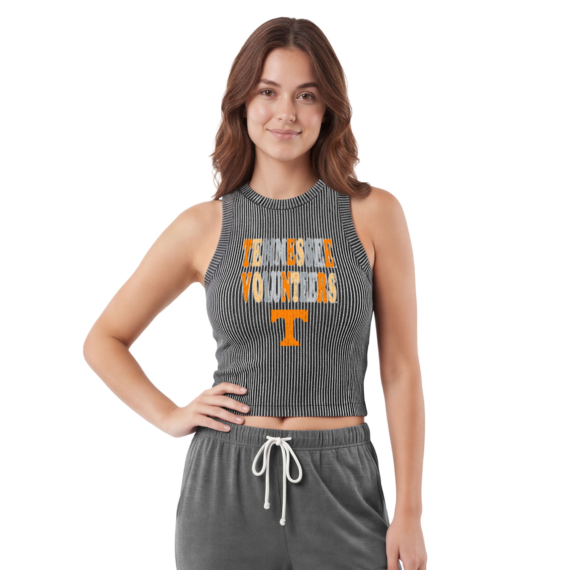 Concepts Sport Women's Tennessee Volunteers Charcoal Rhinestone Tank Top