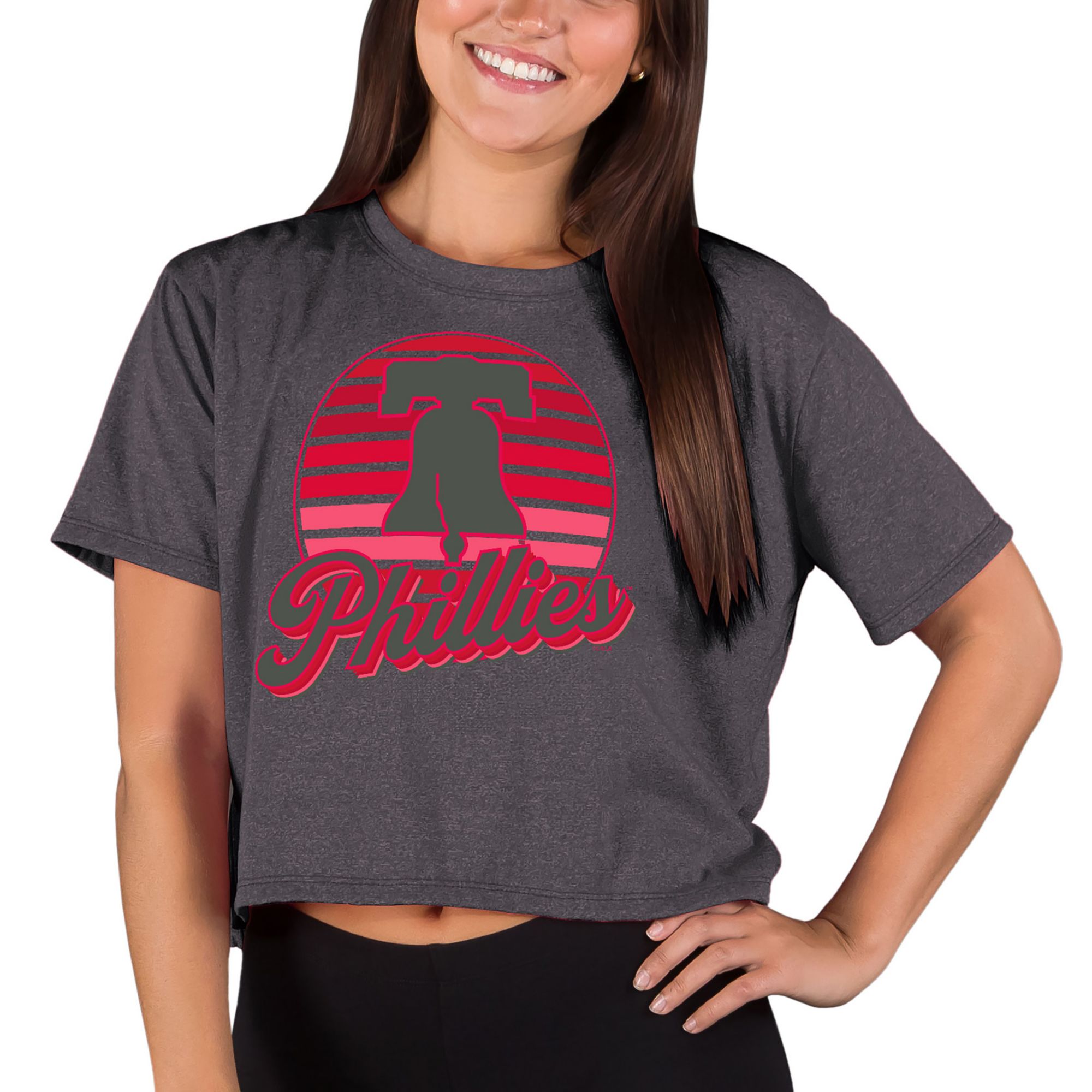 Concepts Sport Women's Philadelphia Phillies Charcoal Quest Boxy T-Shirt