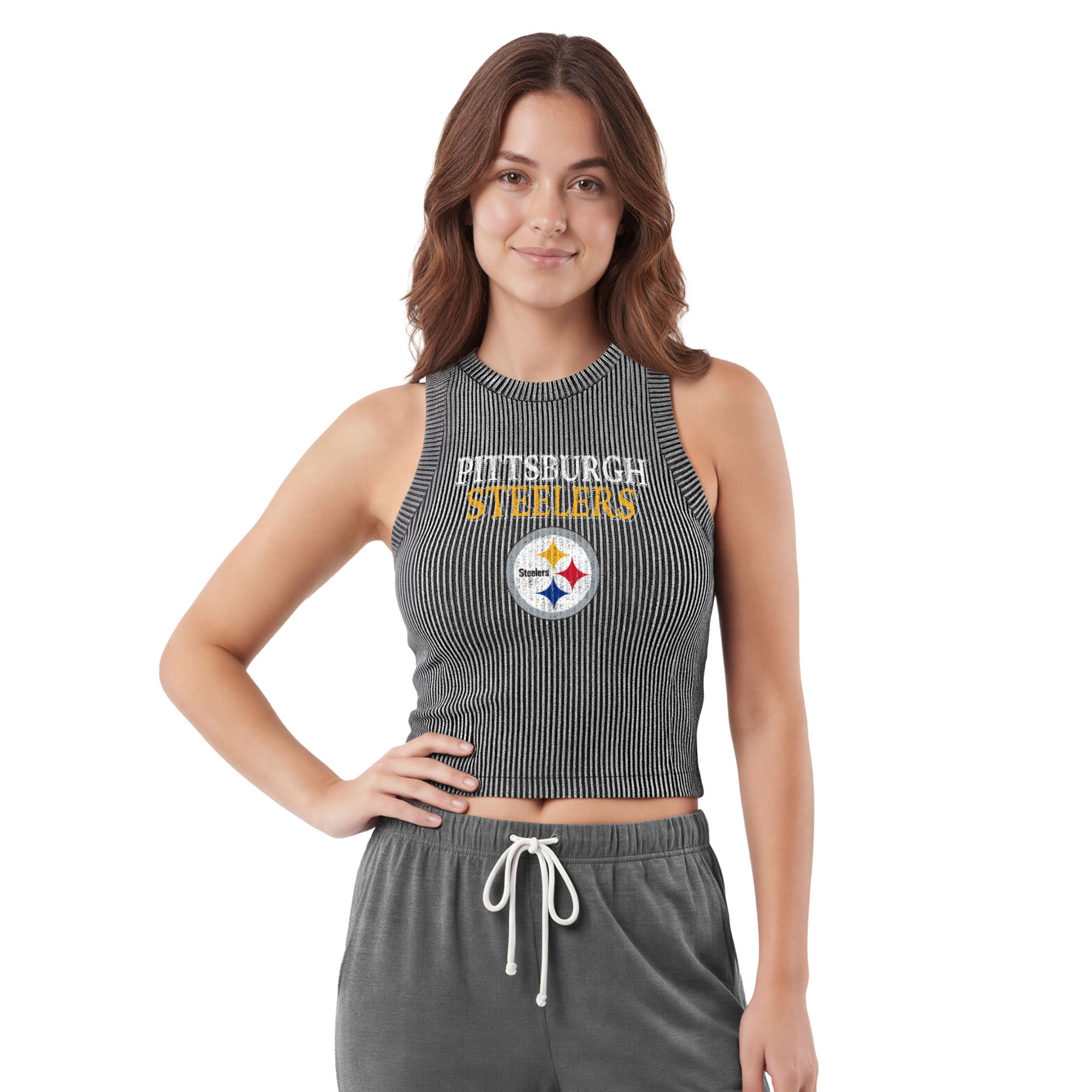 Concepts Sport Women's Pittsburgh Steelers Charcoal Timber Tank Top