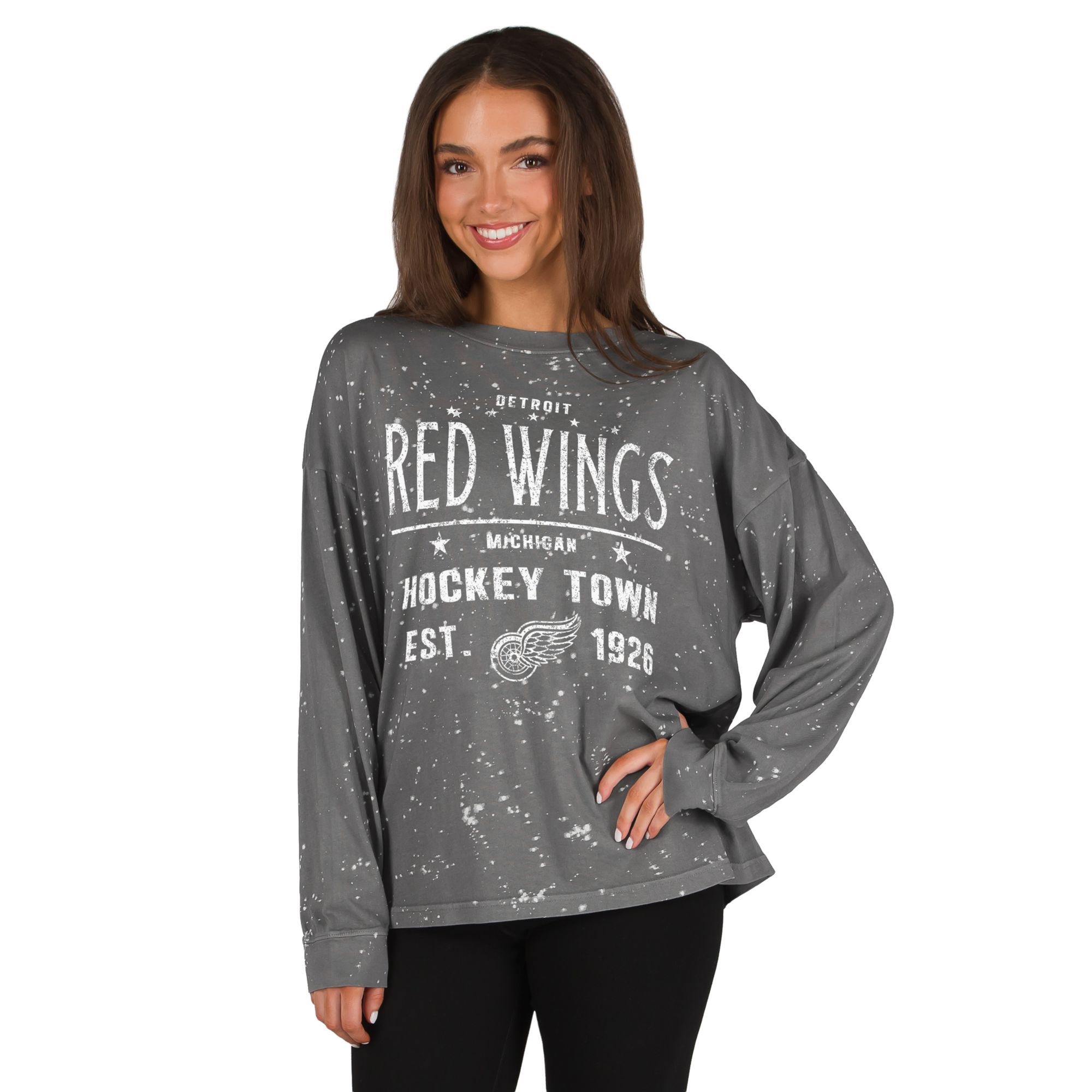 Concepts Sport Women's Detroit Red Wings Charcoal Long Sleeve Shirt
