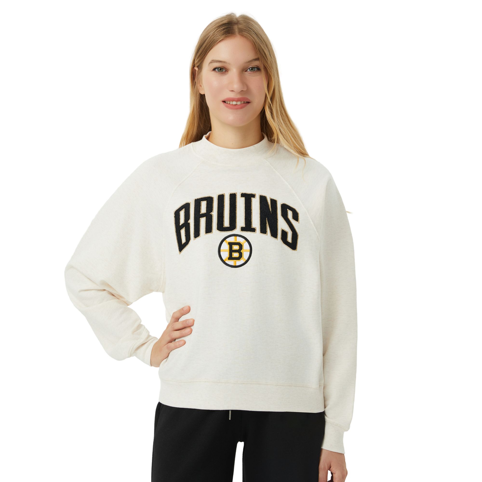 Concepts Sport Women's Boston Bruins Oatmeal Mock Neck Sweatshirt