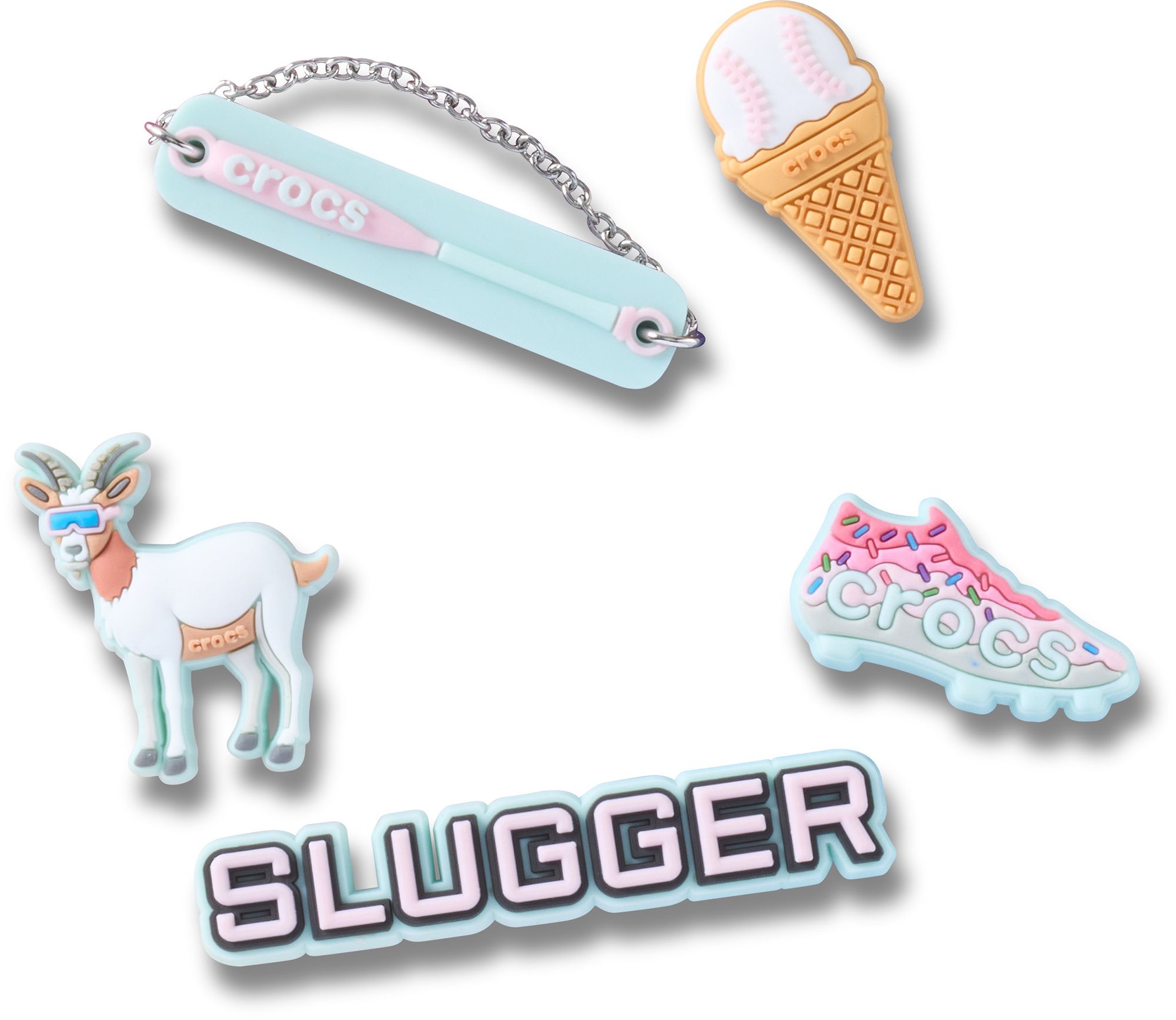 Crocs Jibbitz Neon Drip Baseball - 5 Pack