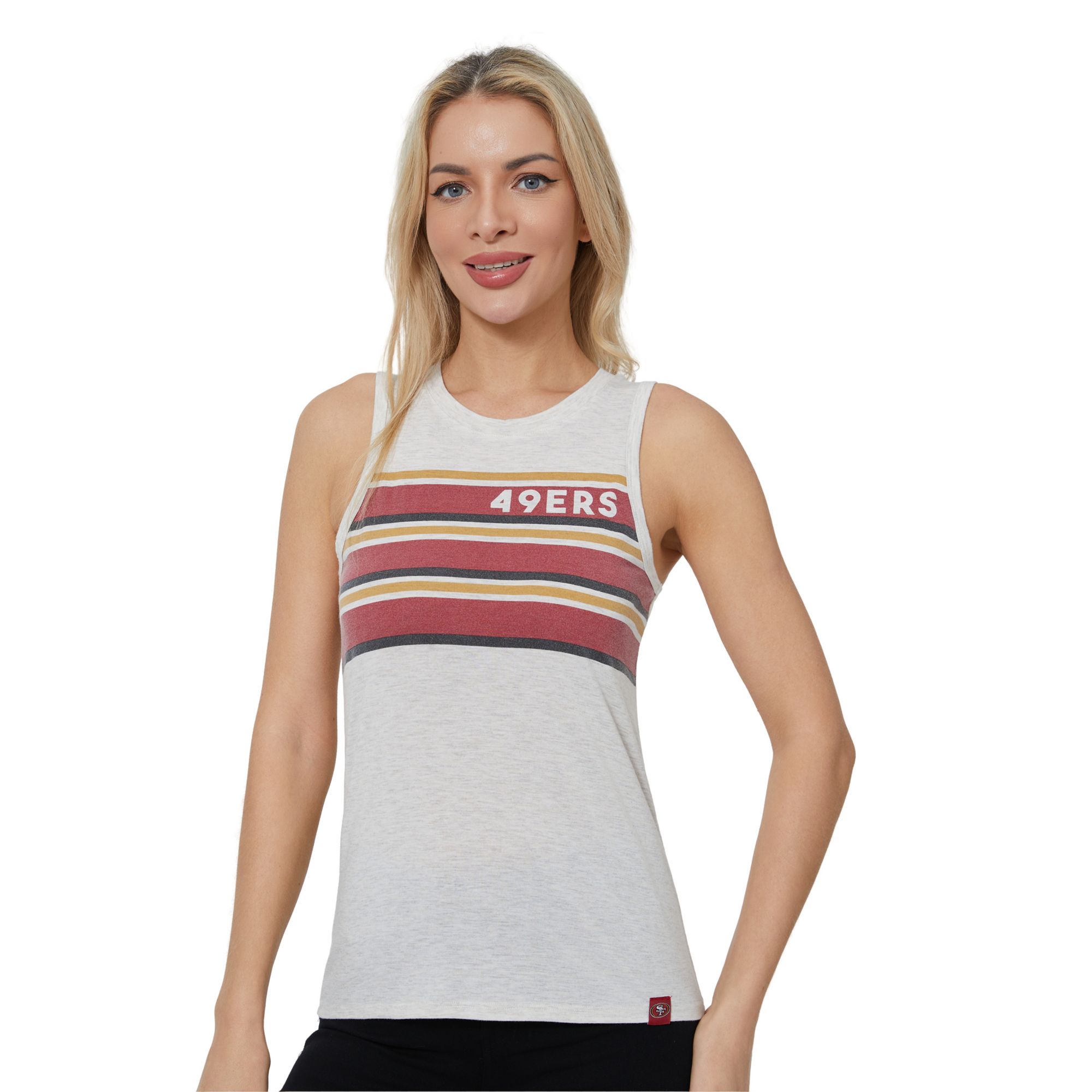 Concepts Sport Women's San Francisco 49ers Cream Birch Stripe Tank Top