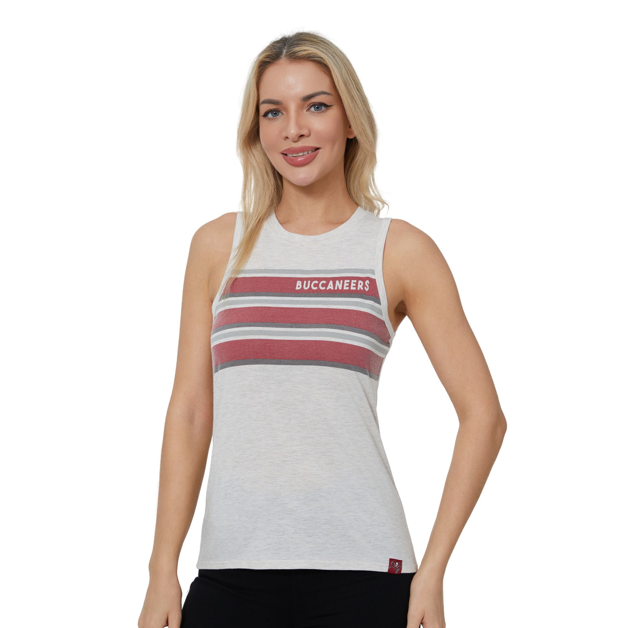 Concepts Sport Women's Tampa Bay Buccaneers Cream Birch Stripe Tank Top