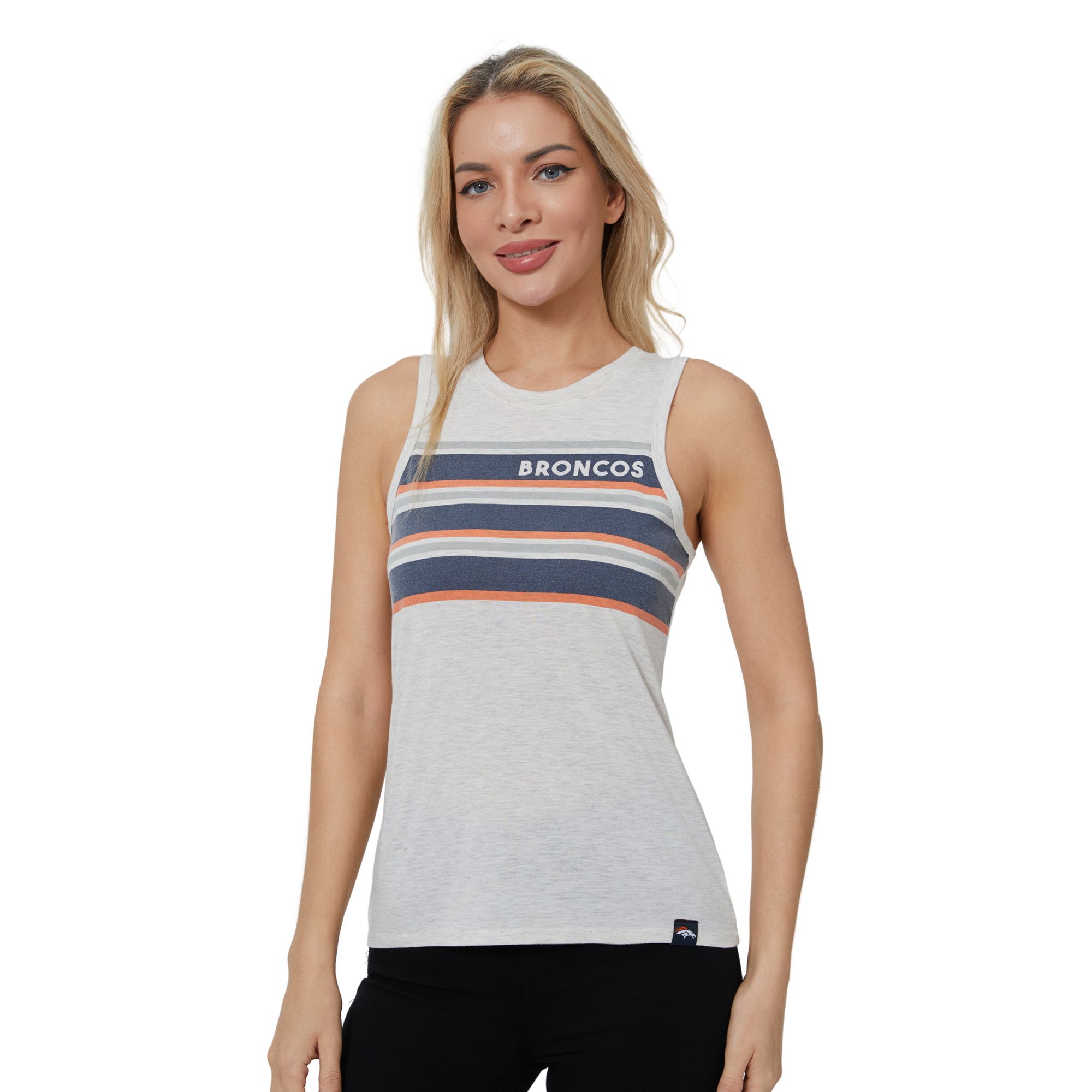 Concepts Sport Women's Denver Broncos Cream Birch Stripe Tank Top