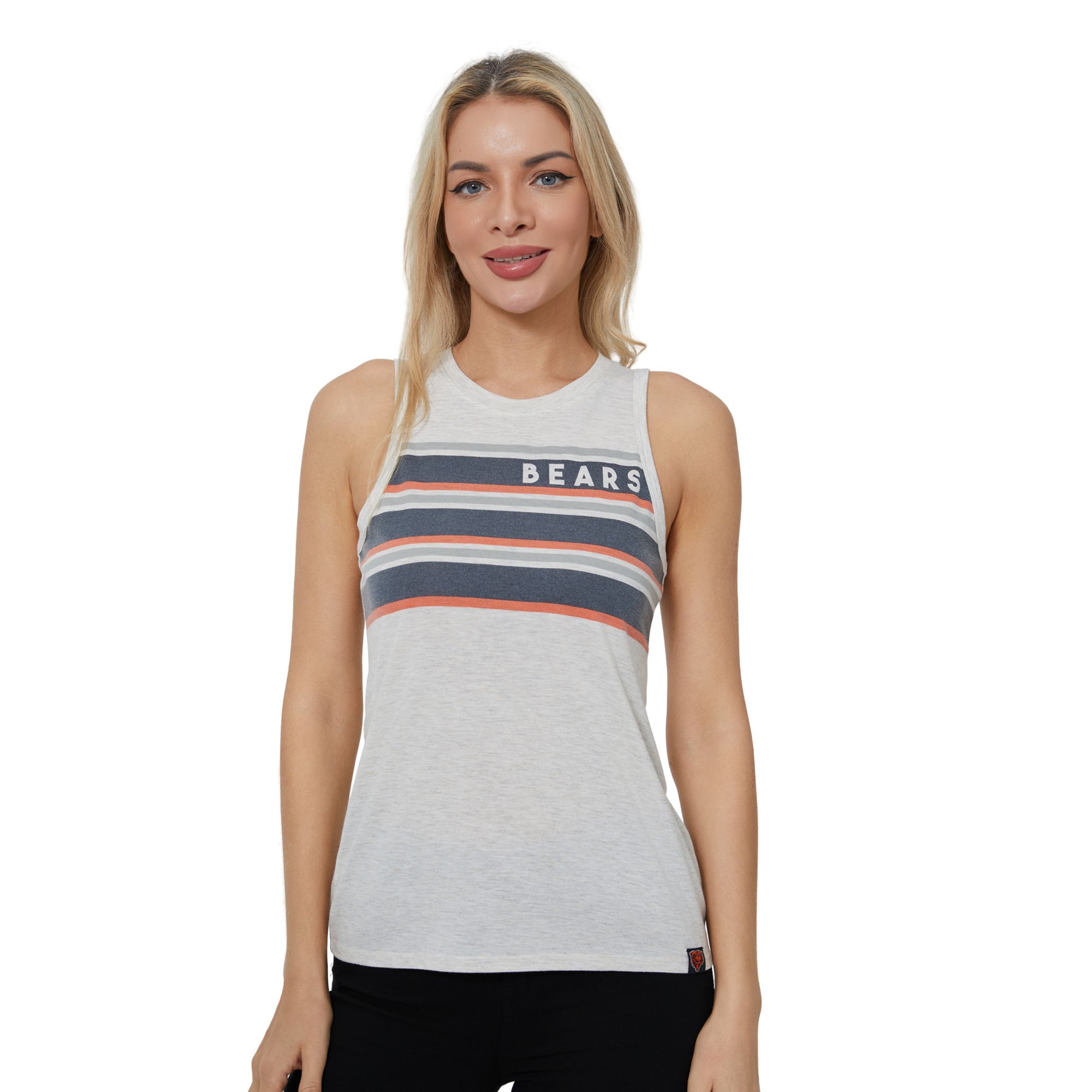 Concepts Sport Women's Chicago Bears Cream Birch Stripe Tank Top