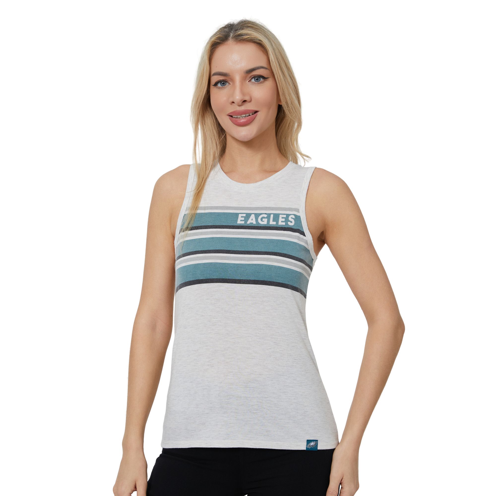 Concepts Sport Women's Philadelphia Eagles Cream Birch Stripe Tank Top