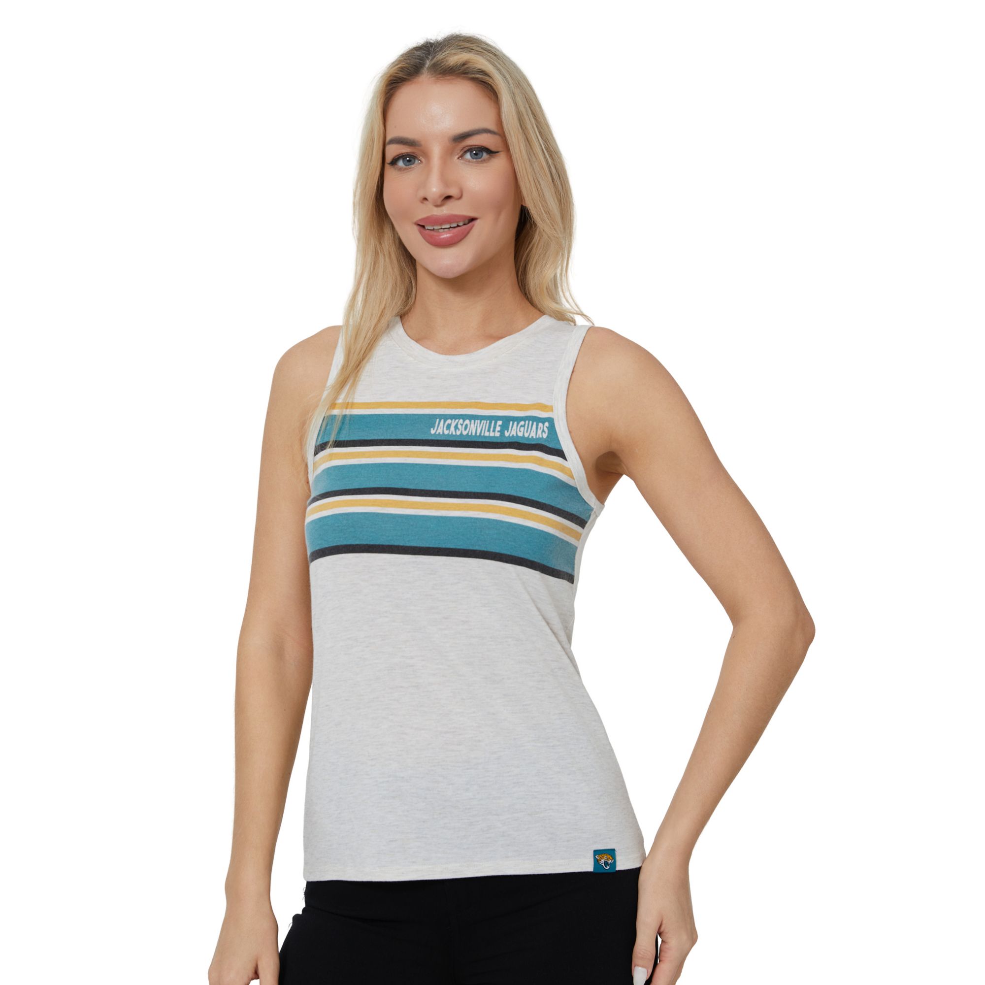 Concepts Sport Women's Jacksonville Jaguars Cream Birch Stripe Tank Top