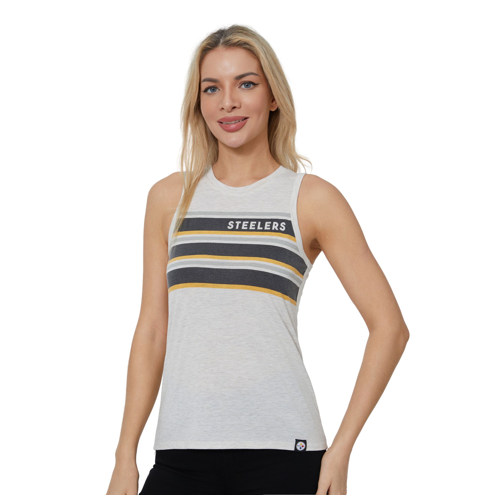 Concepts Sport Women's Pittsburgh Steelers Cream Birch Stripe Tank Top
