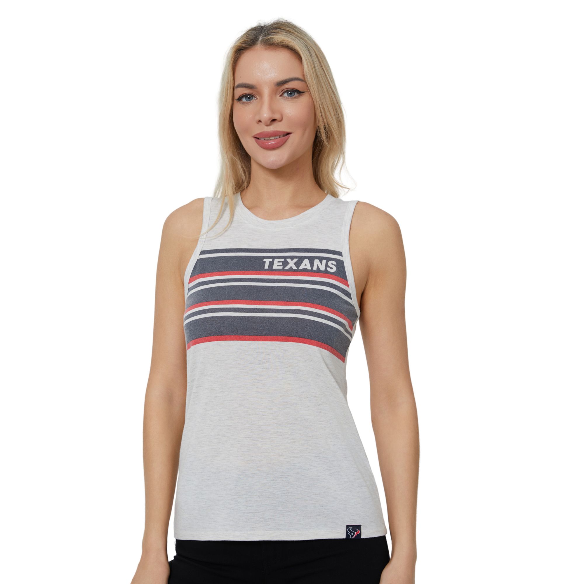 Concepts Sport Women's Houston Texans Cream Birch Stripe Tank Top