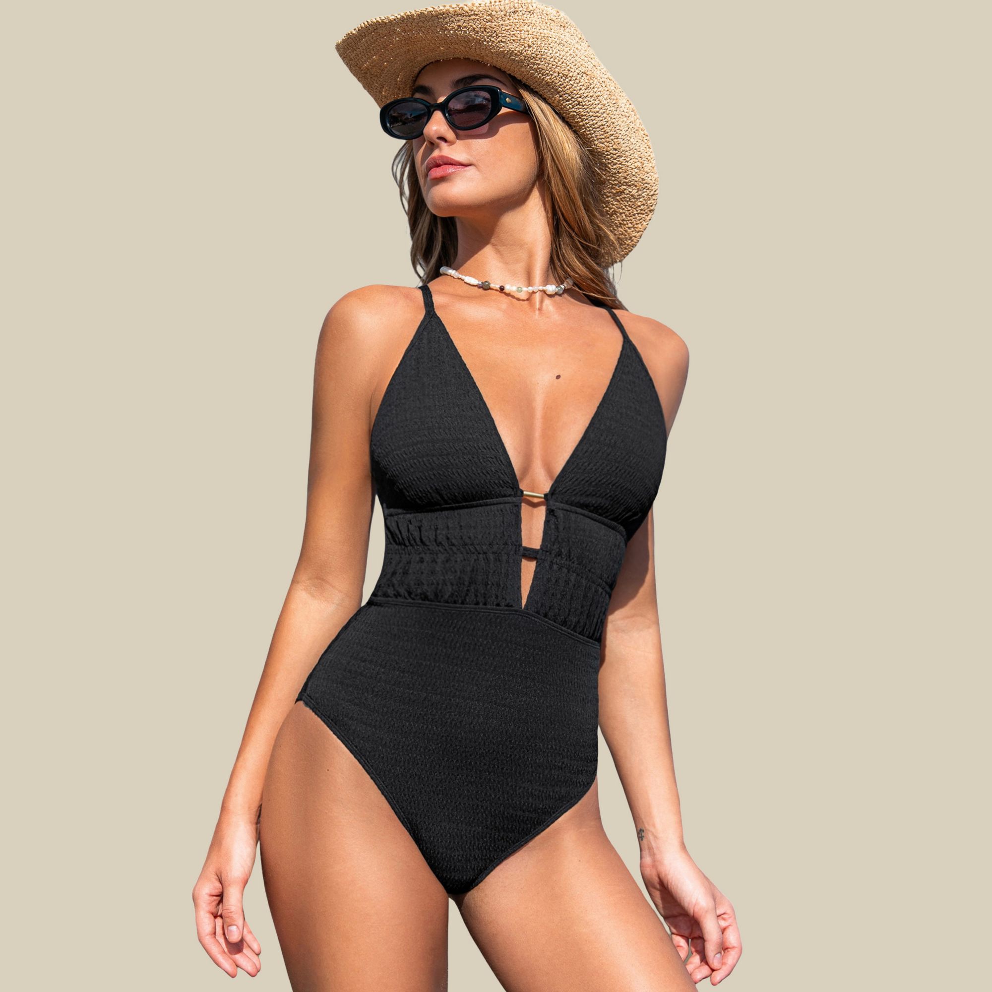 CUPSHE Womens Criss-cross Back One-piece Swimsuit