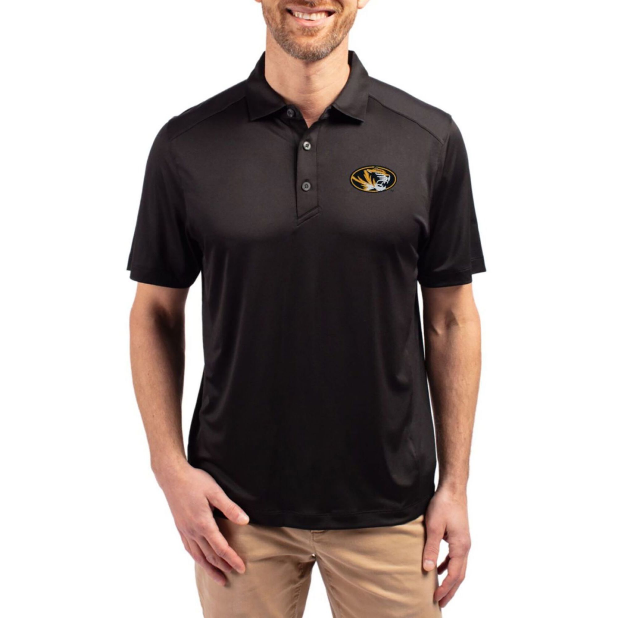 Cutter & Buck Men's Missouri Tigers Black Eco Stretch Polo