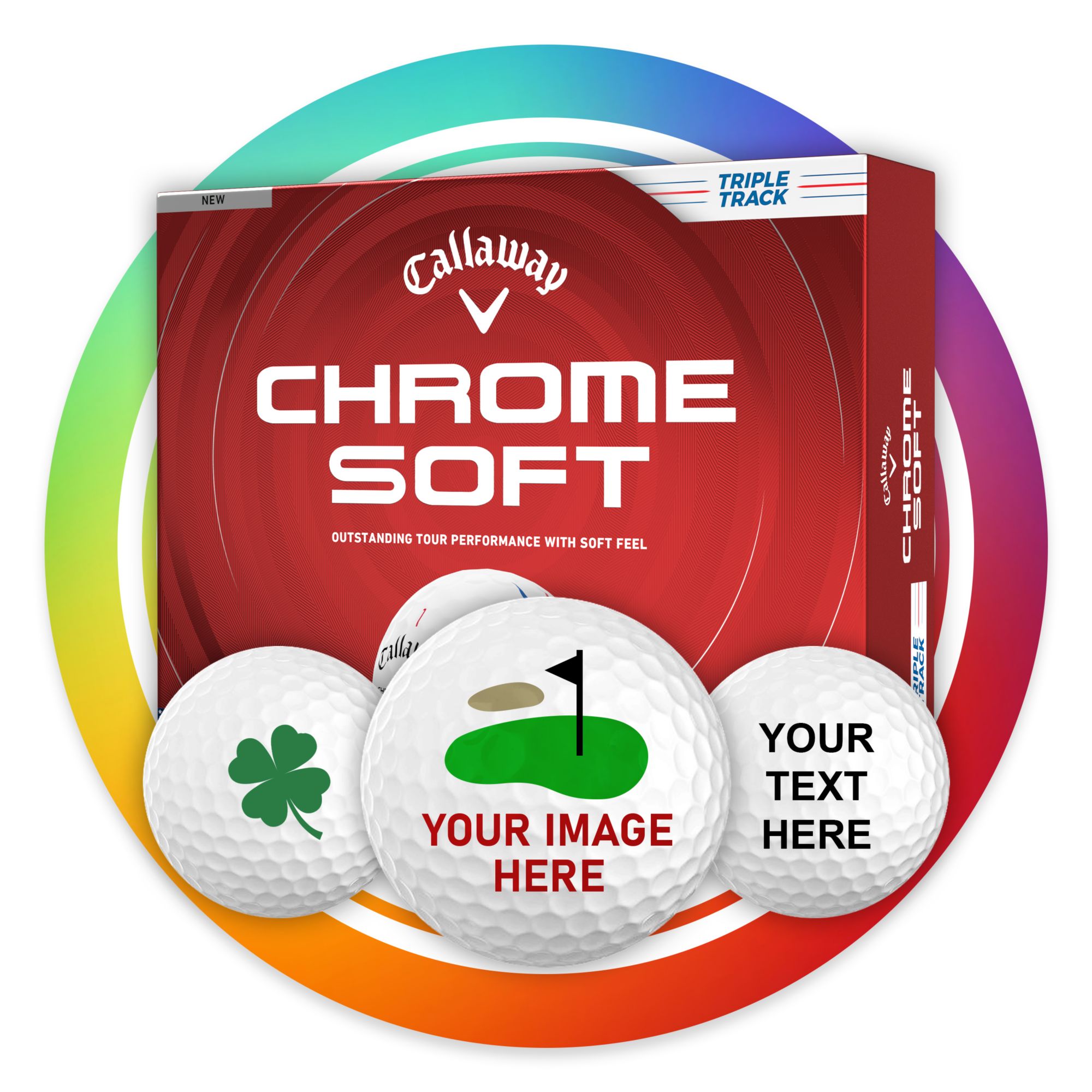 Callaway 2026 Chrome Soft Triple Track Personalized Golf Balls