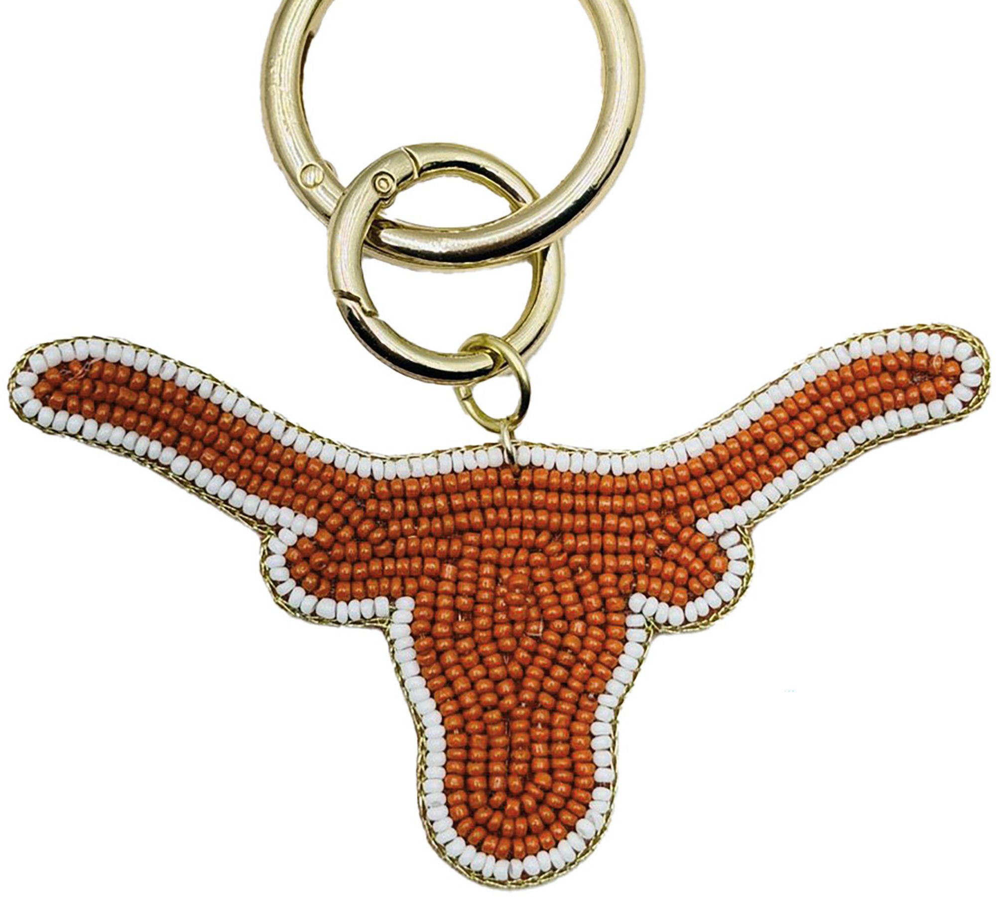 Desden Texas Longhorns Burnt Orange Beaded Keychain