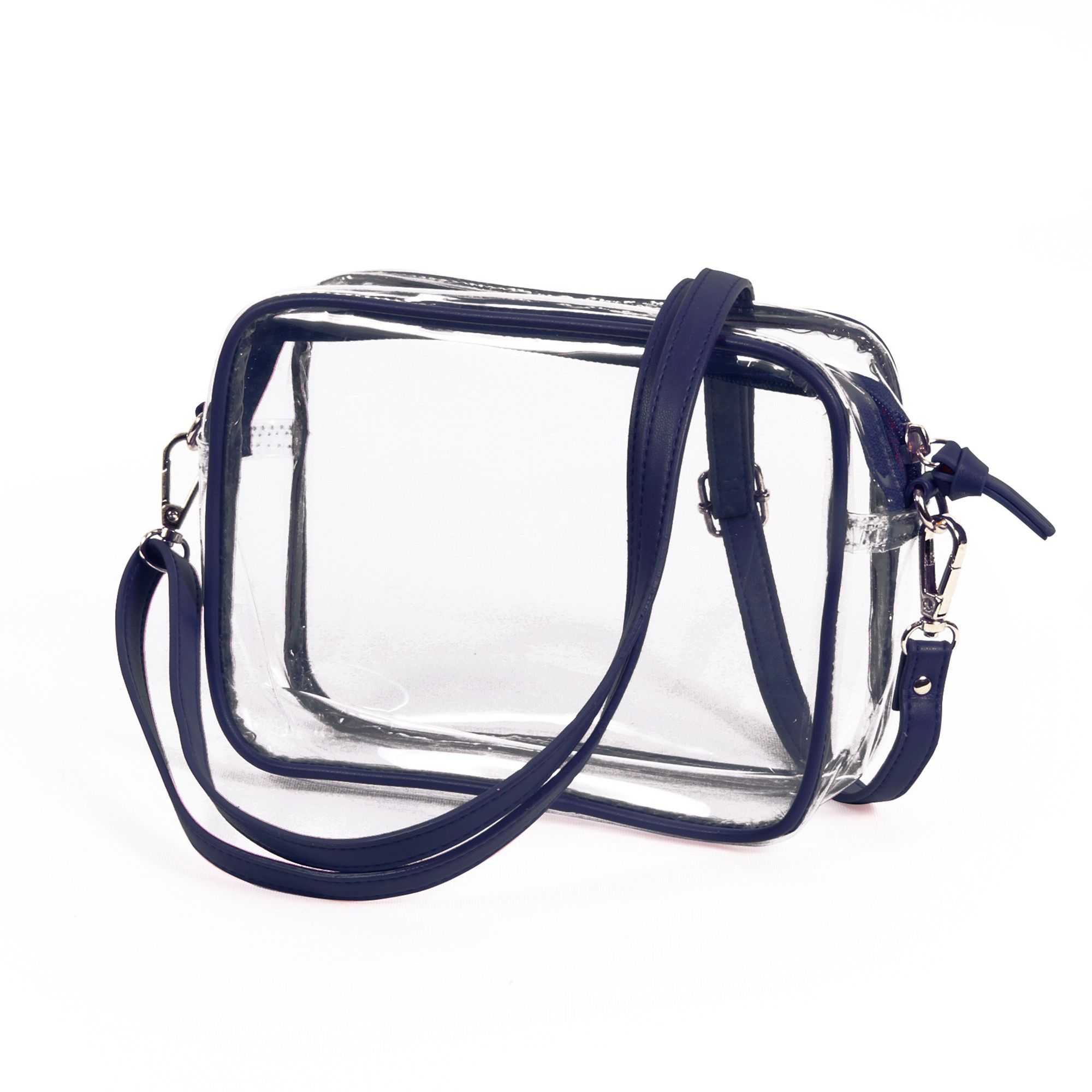 Desden Women's West Virginia Mountaineers Navy and Clear Bag
