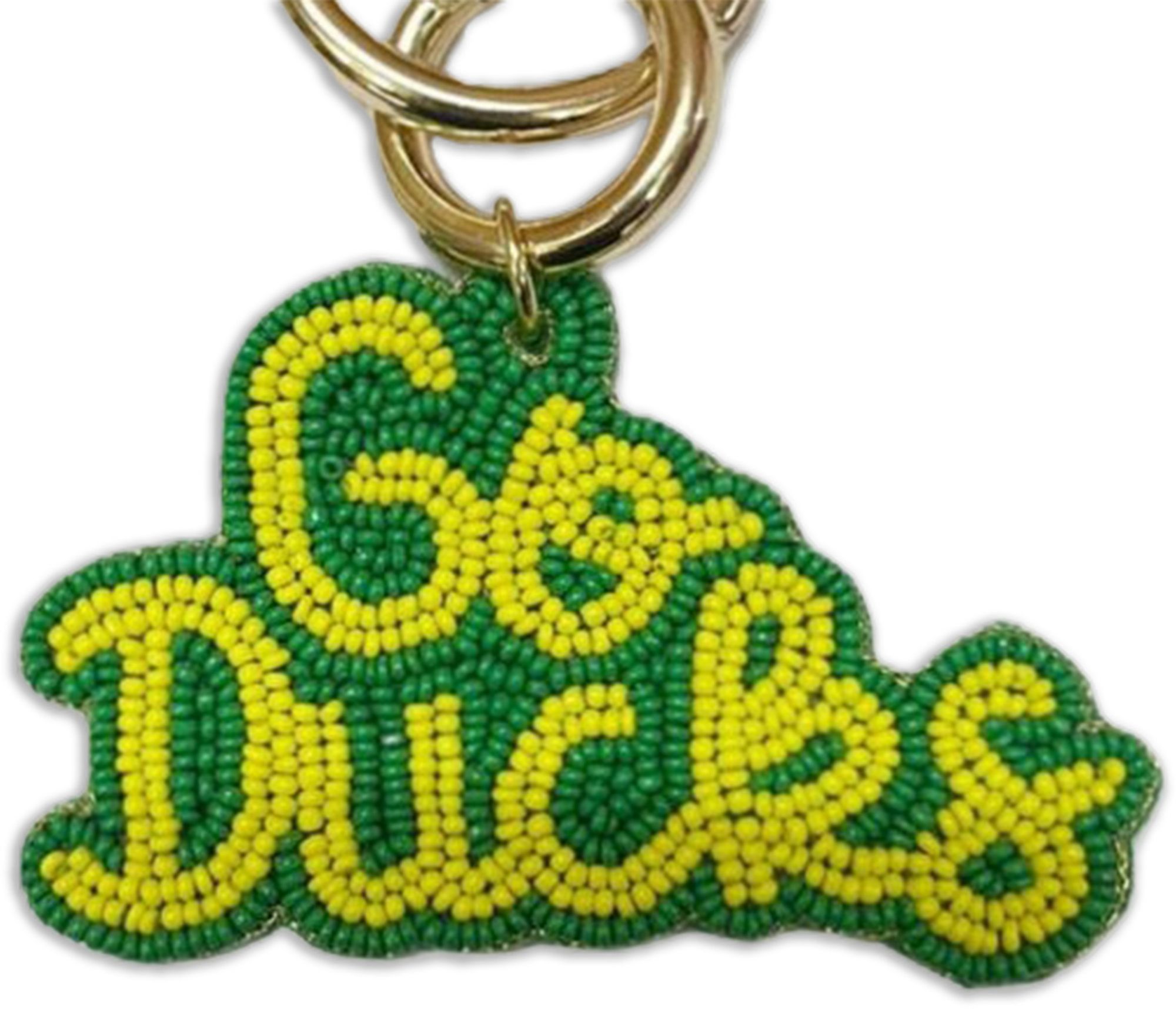 Desden Oregon Ducks Yellow Beaded Keychain