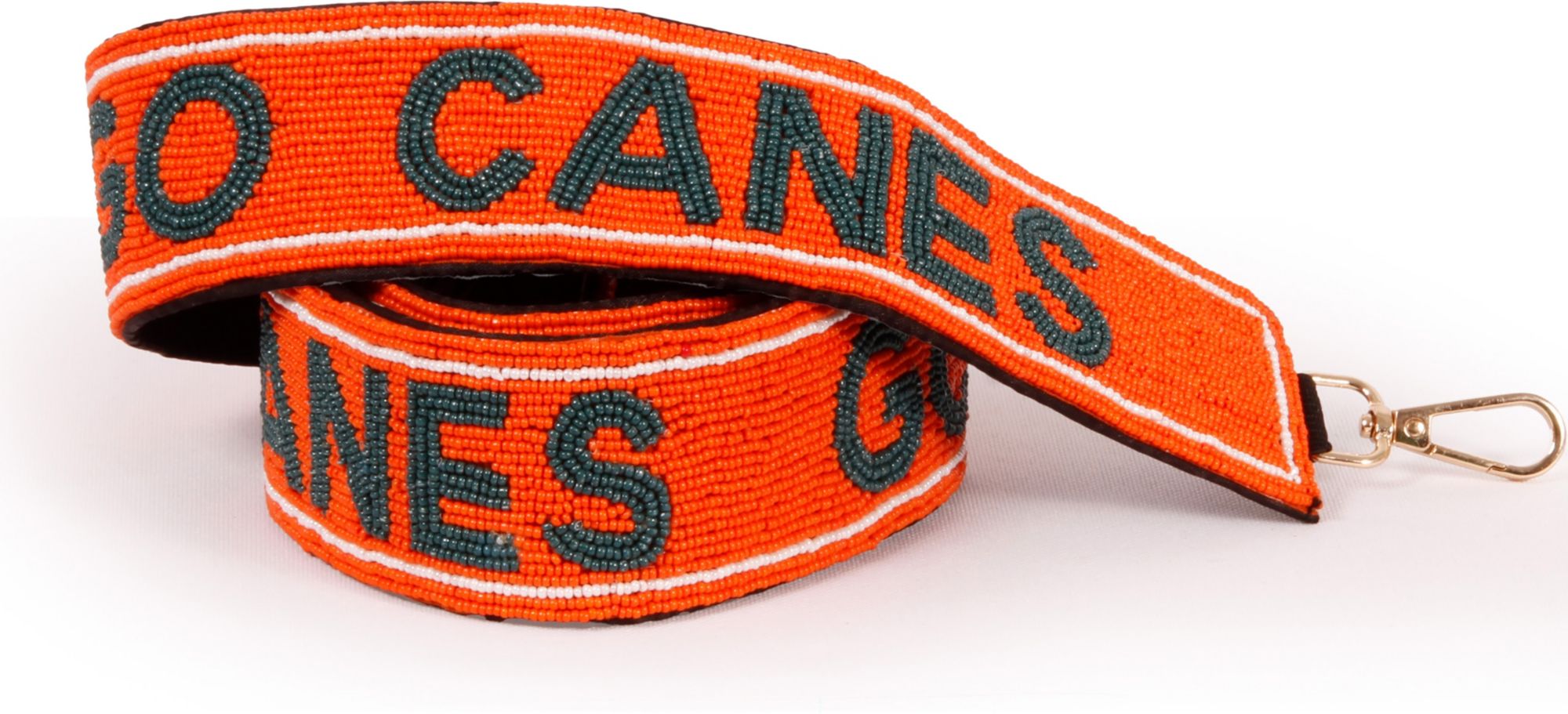 Desden Women's Miami Hurricanes Orange Beaded Bag Strap