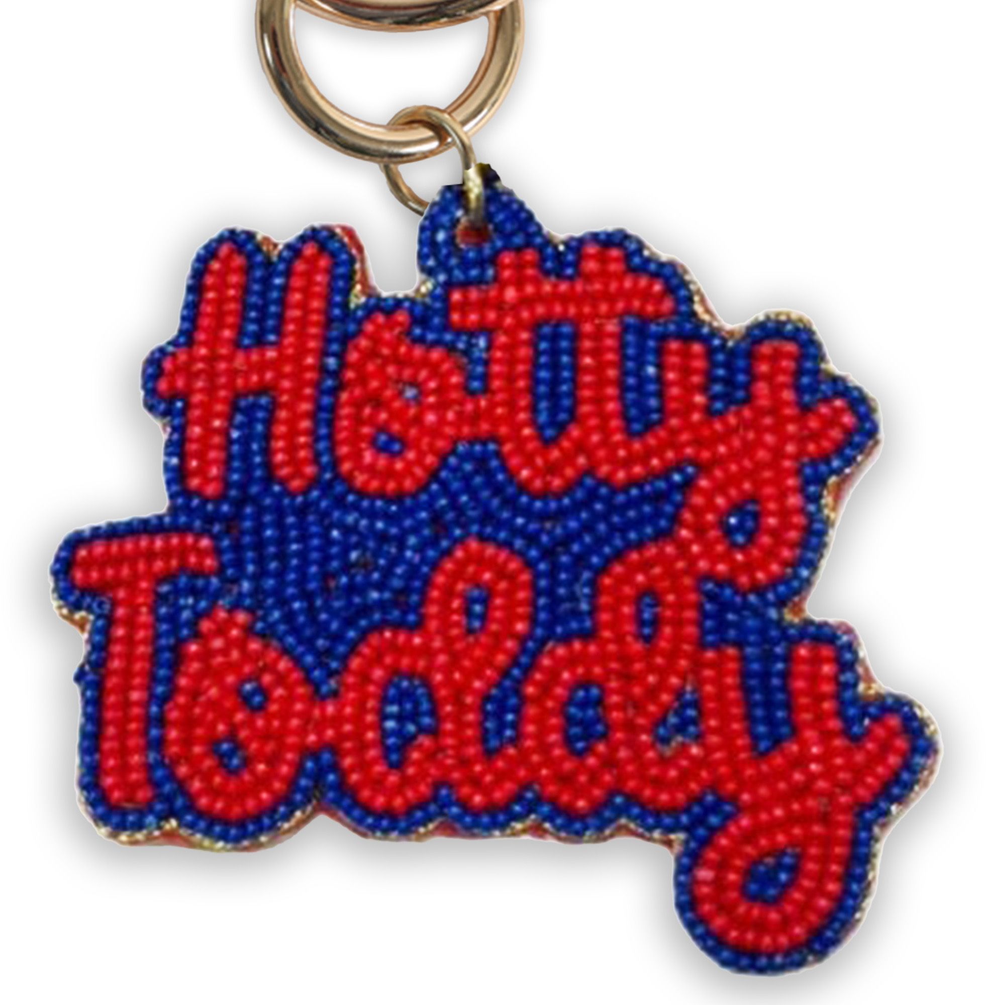 Desden Ole Miss Rebels Powder Blue Beaded Keychain