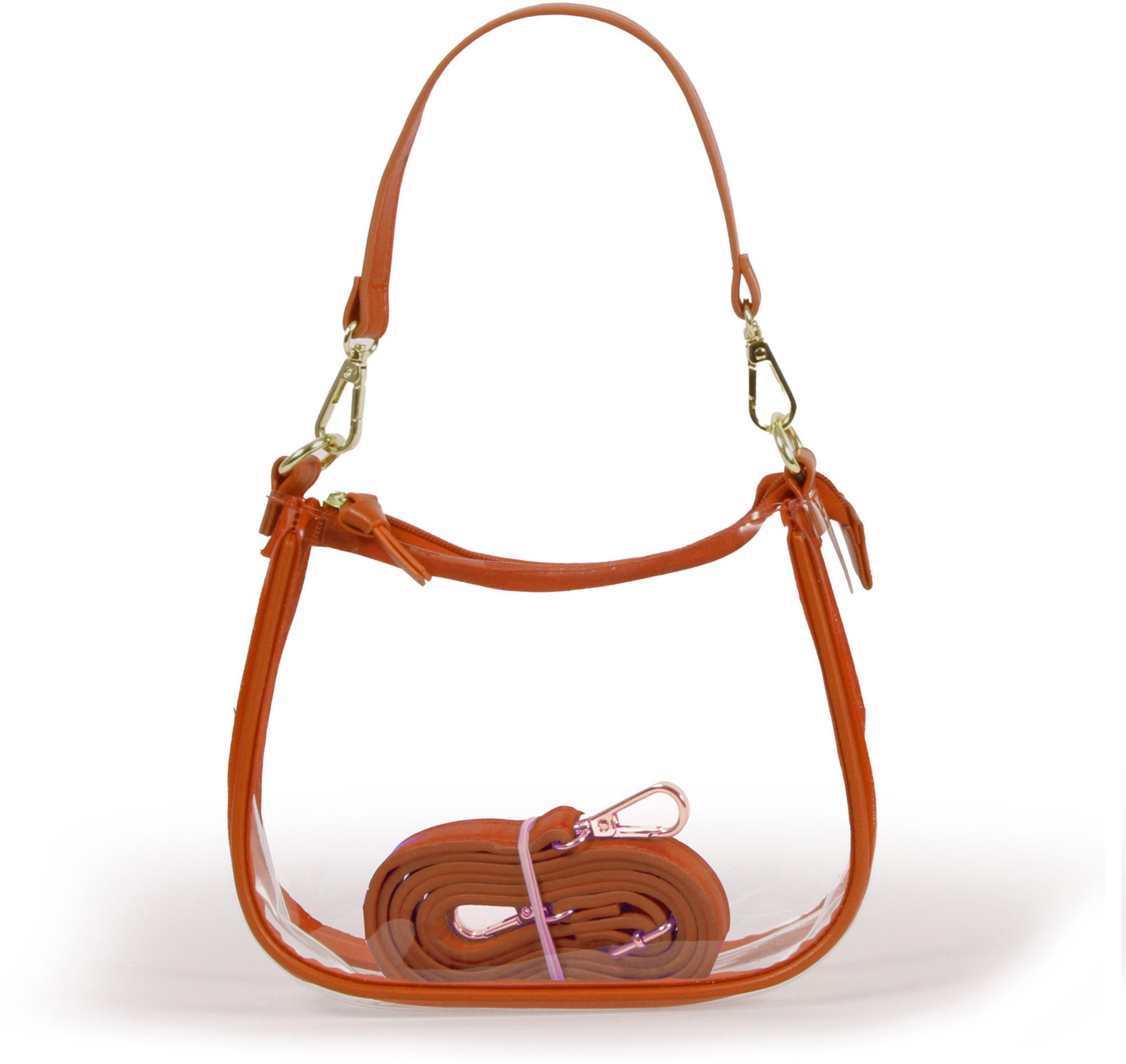Desden Women's NCAA Burnt Orange and Clear Bag