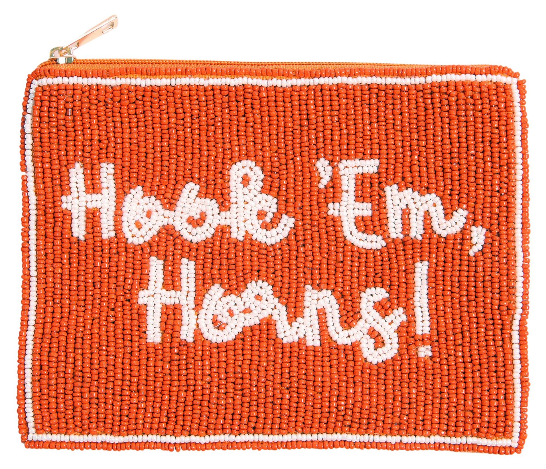 Desden Women's Texas Longhorns Burnt Orange Beaded Pouch