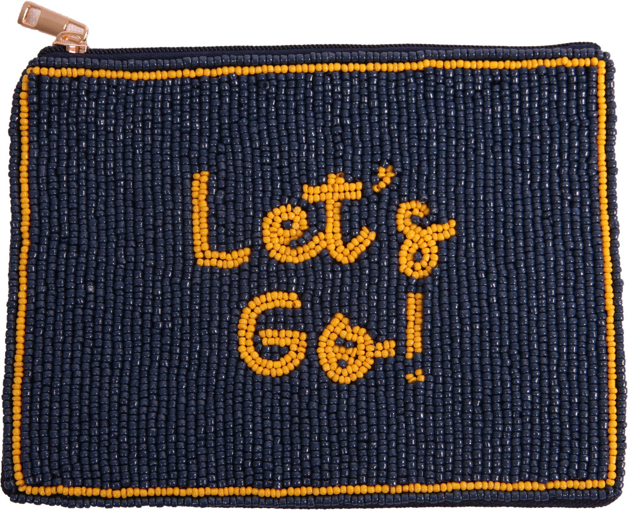 Desden Women's West Virginia Mountaineers Navy Beaded Pouch