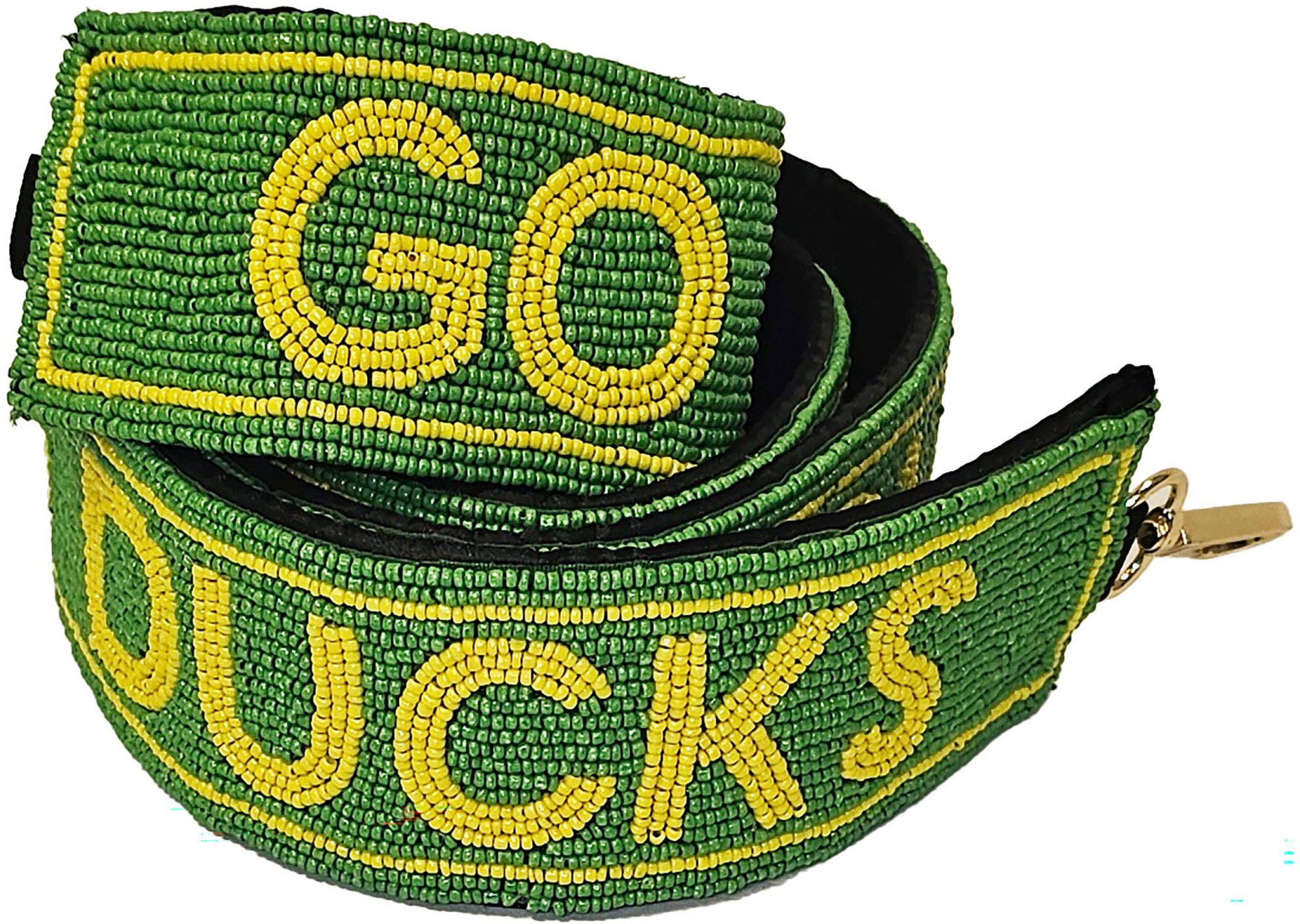 Desden Women's Oregon Ducks Yellow Beaded Bag Strap