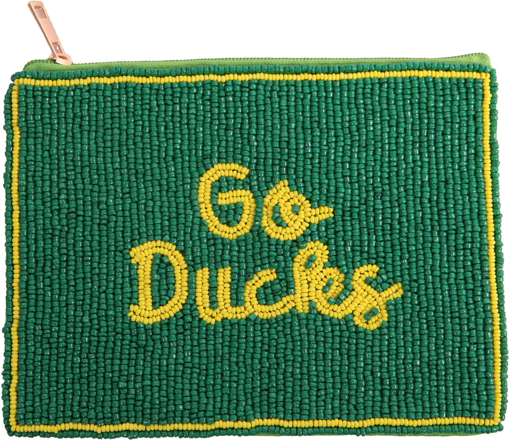 Desden Women's Oregon Ducks Green Beaded Pouch