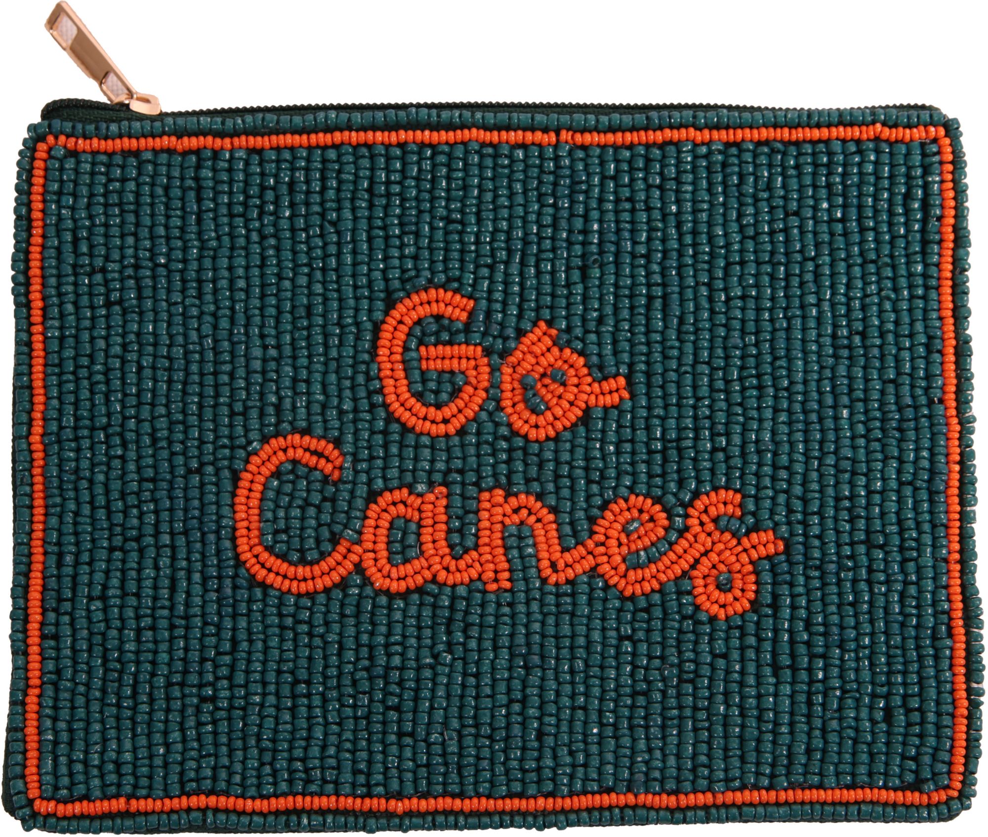 Desden Women's Miami Hurricanes Green Beaded Pouch