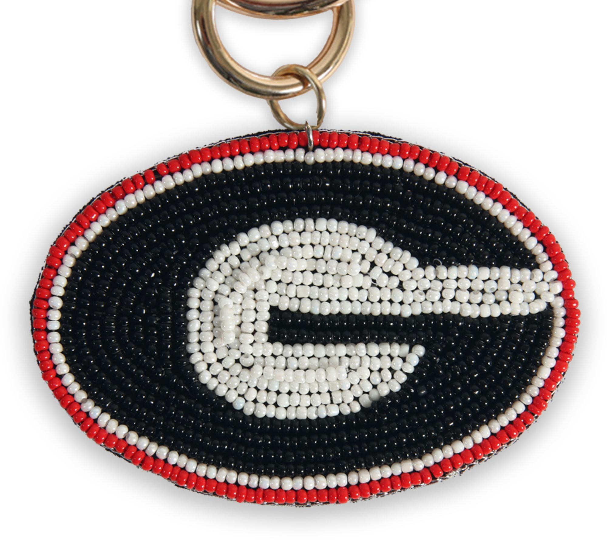 Desden Georgia Bulldogs Red Beaded Keychain