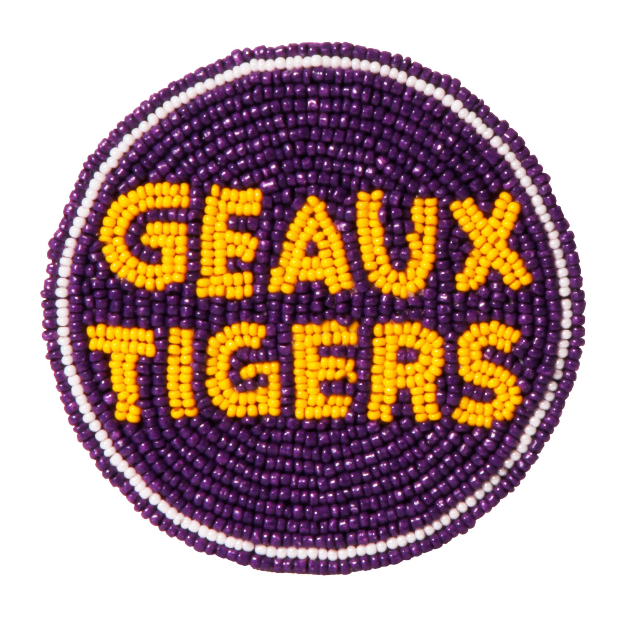 Desden LSU Tigers Beaded Button