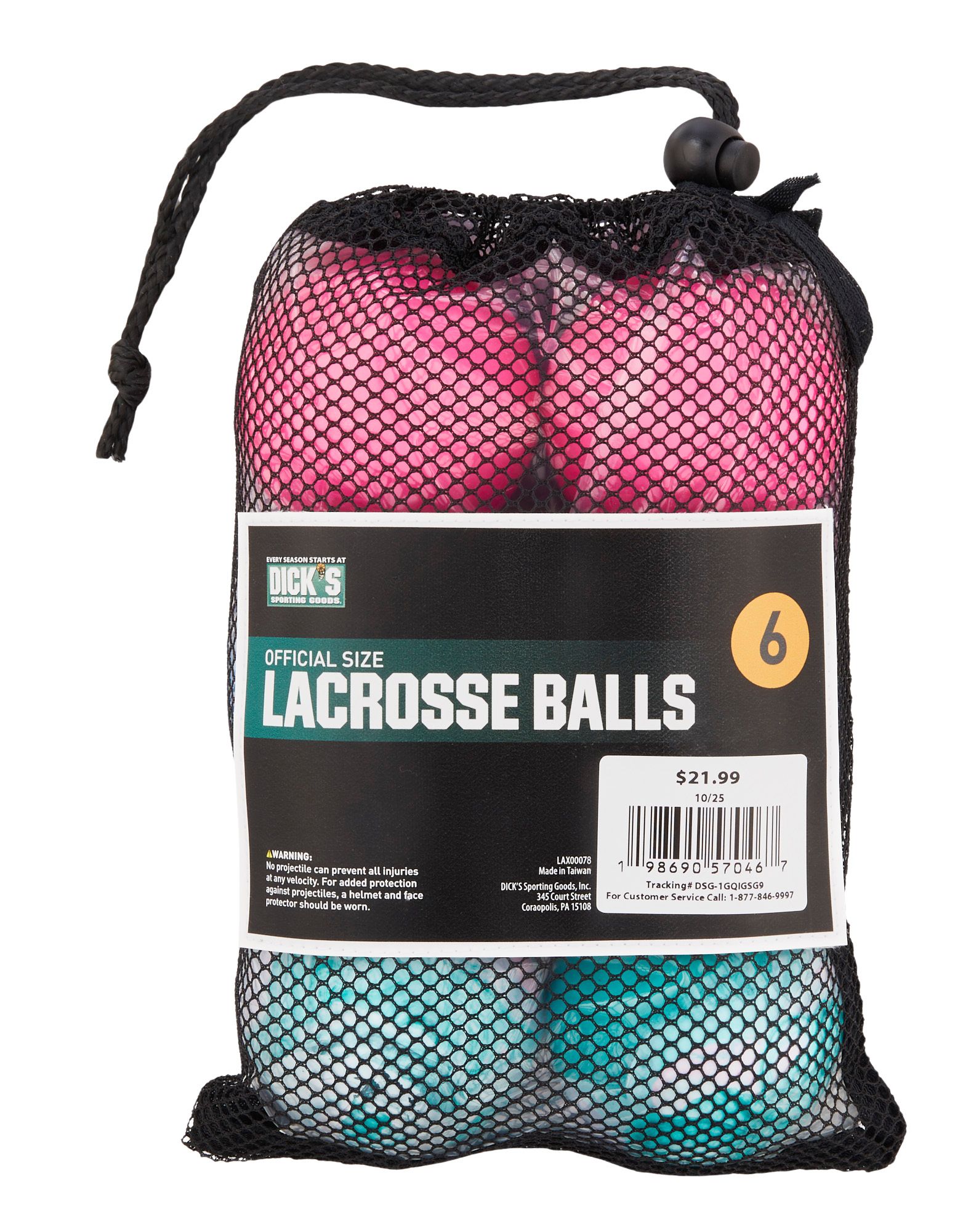 DICK'S Sporting Goods Multi-Colored Lacrosse Balls – 6 Pack
