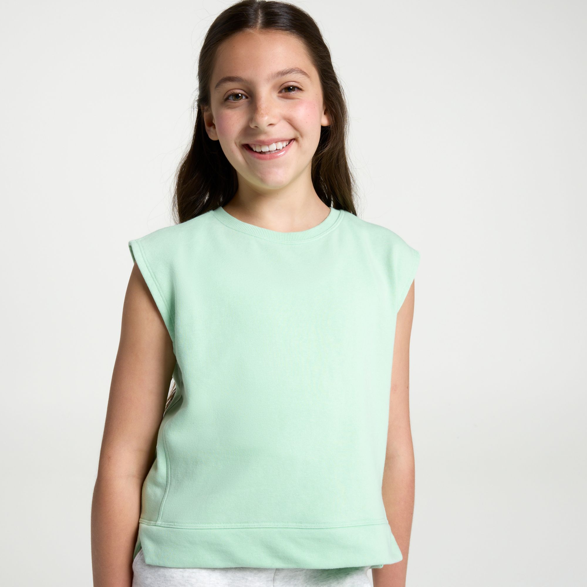 DSG Girls' Lightweight Terry Extended Shoulder Tee