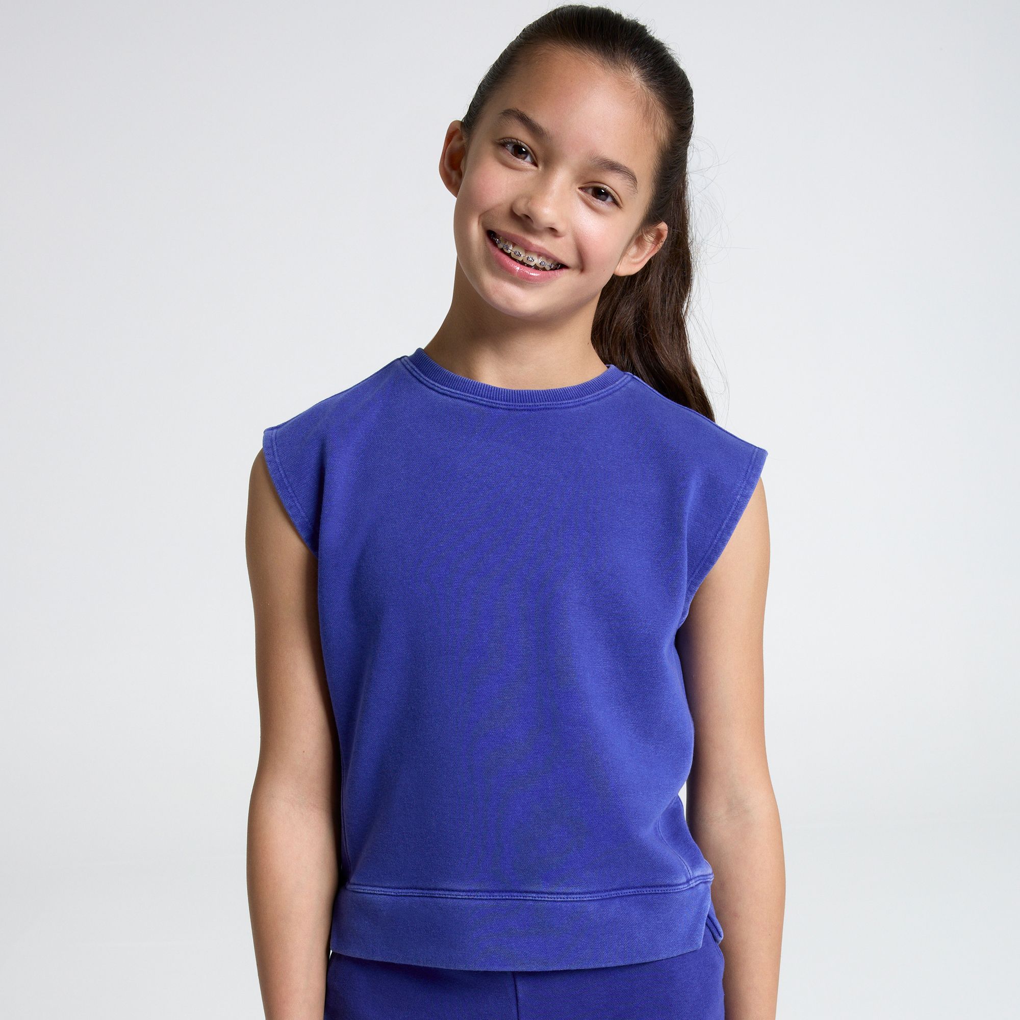 DSG Girls' Lightweight Terry Extended Shoulder Tee