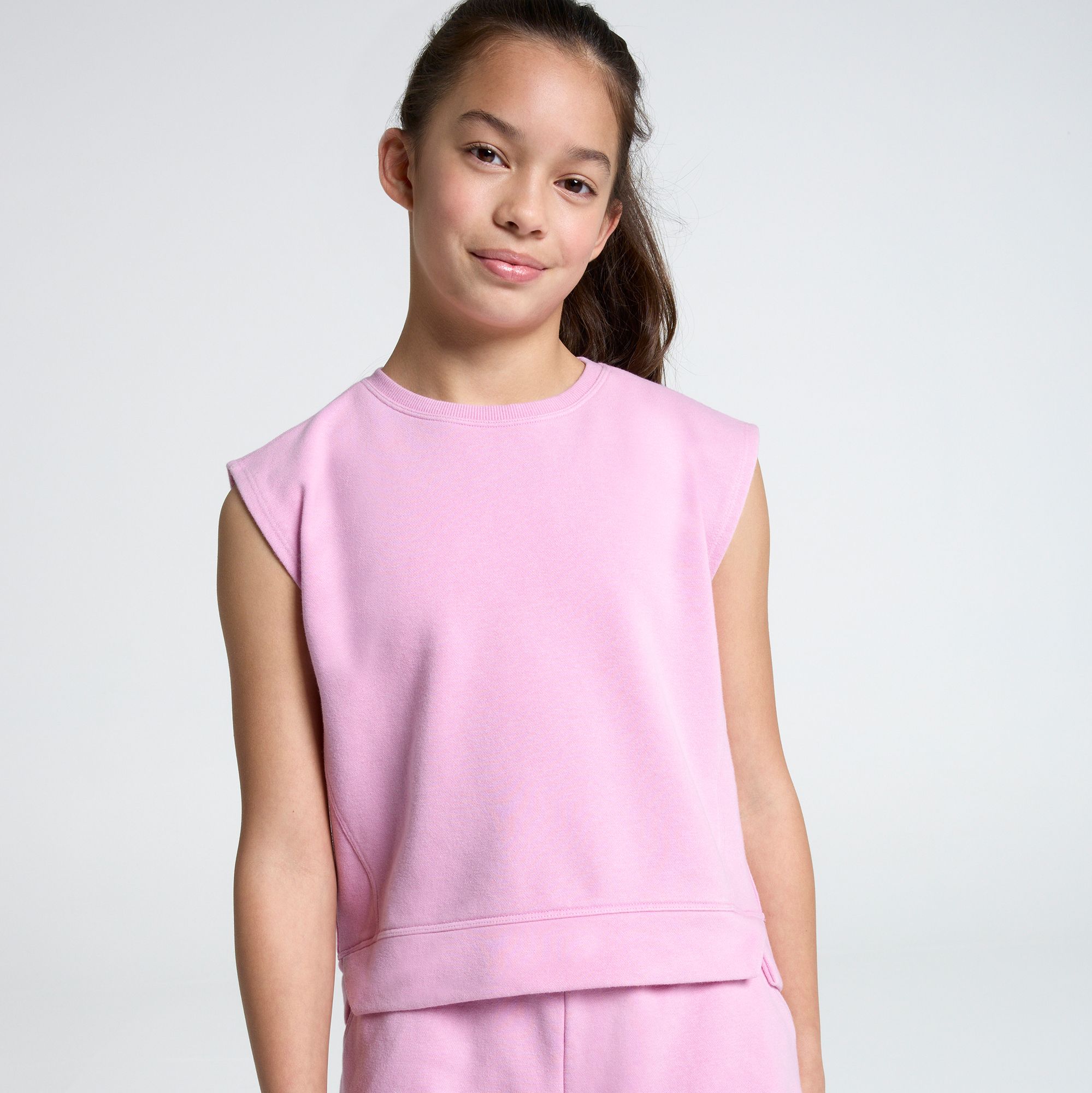 DSG Girls' Lightweight Terry Extended Shoulder Tee