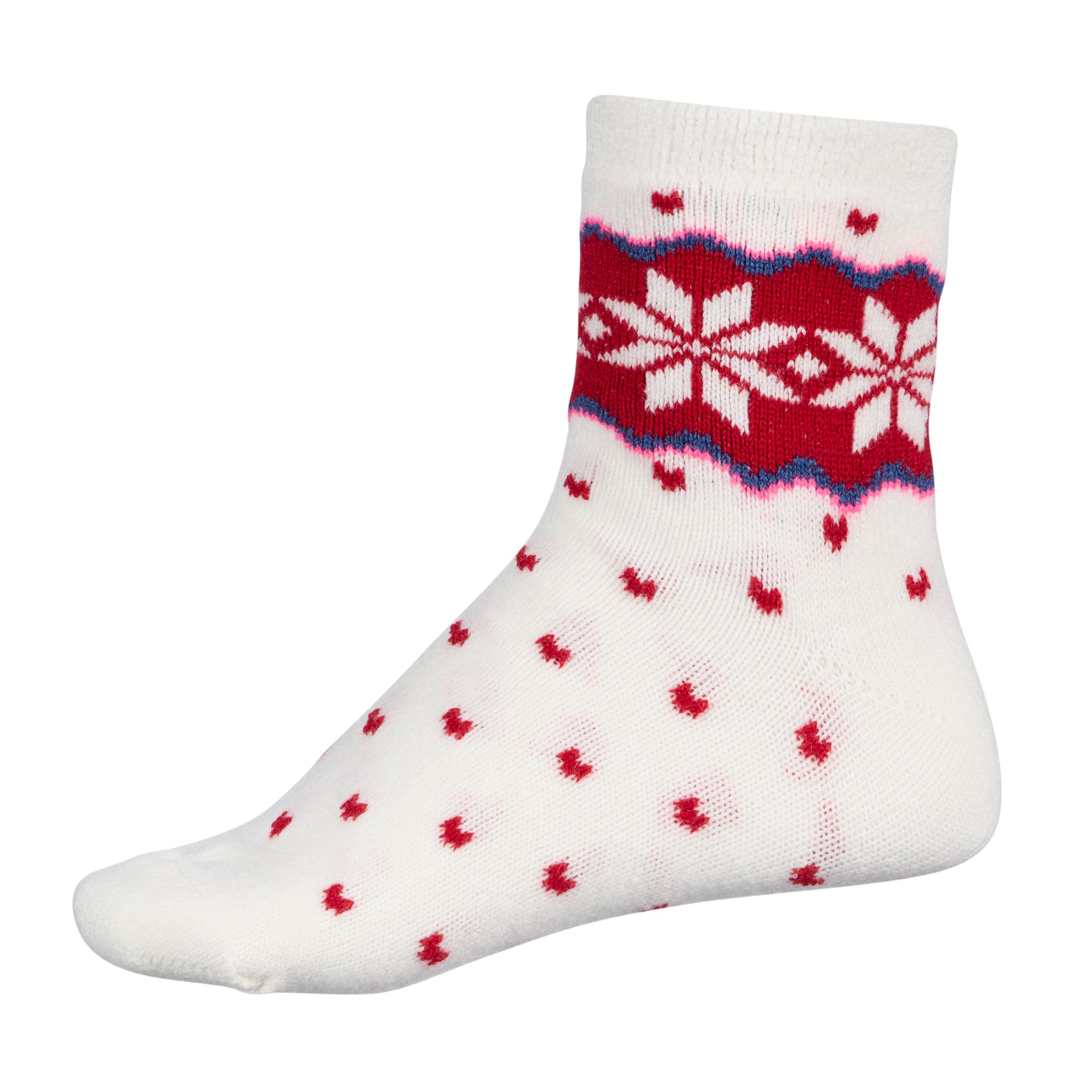DICK'S Sporting Goods Women's Cozy Double Layer Nordic Snowflake Socks, Medium, Red