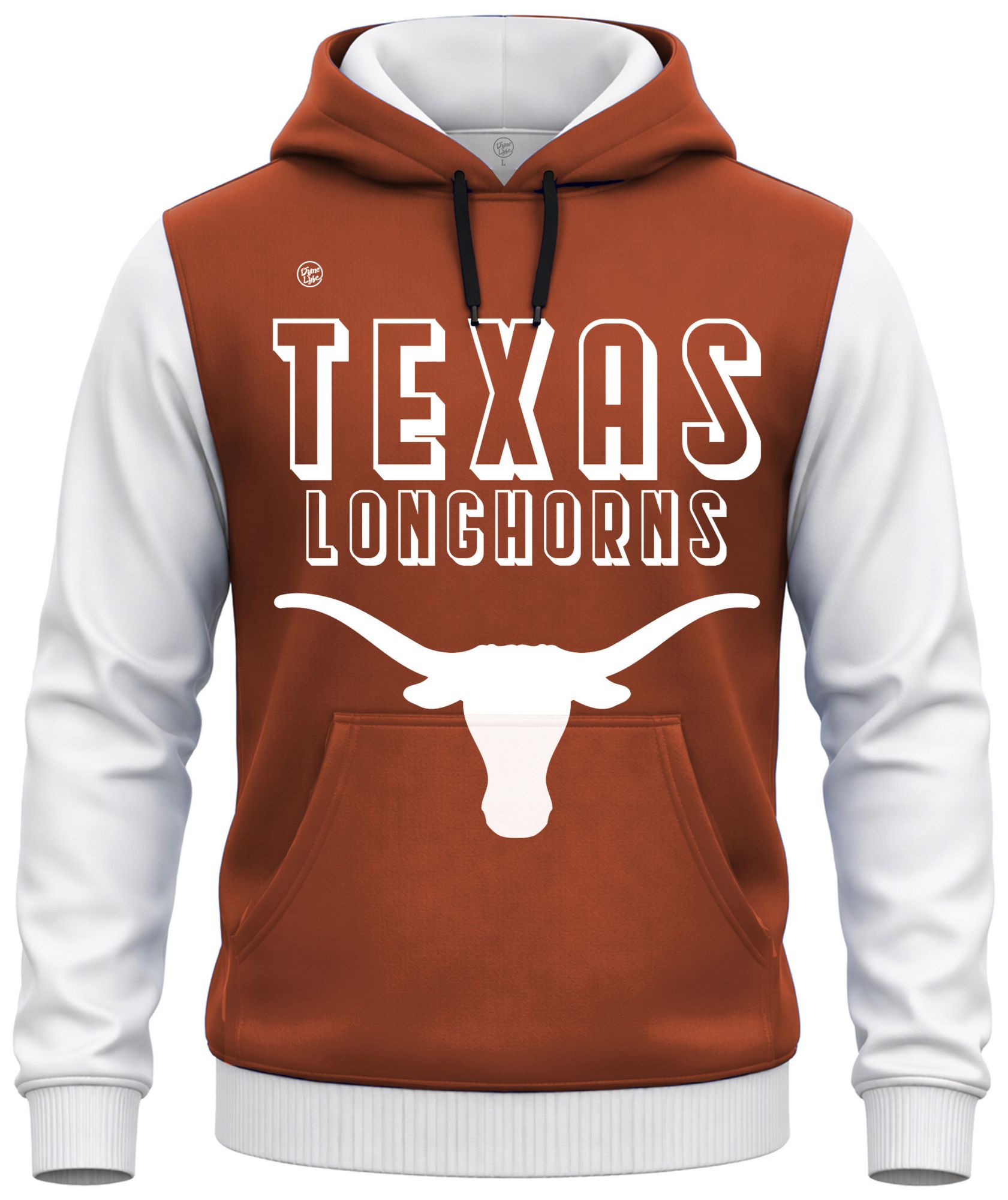 Dyme Lyfe Men's Texas Longhorns Texas Orange and White Sticker Hoodie