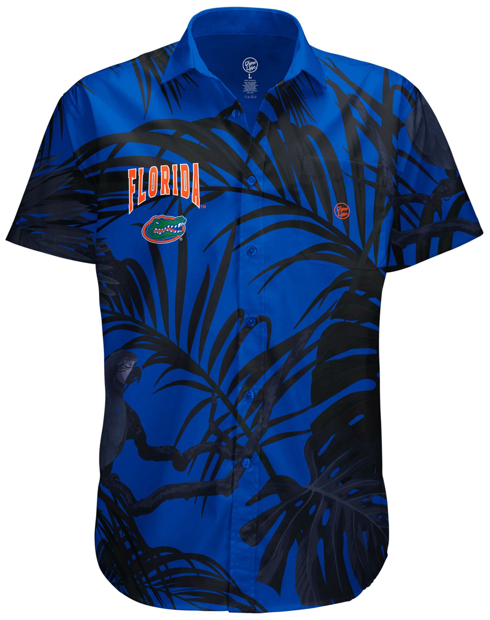 Dyme Lyfe Men's Florida Gators Royal Sublimated Tropical Button Down Shirt