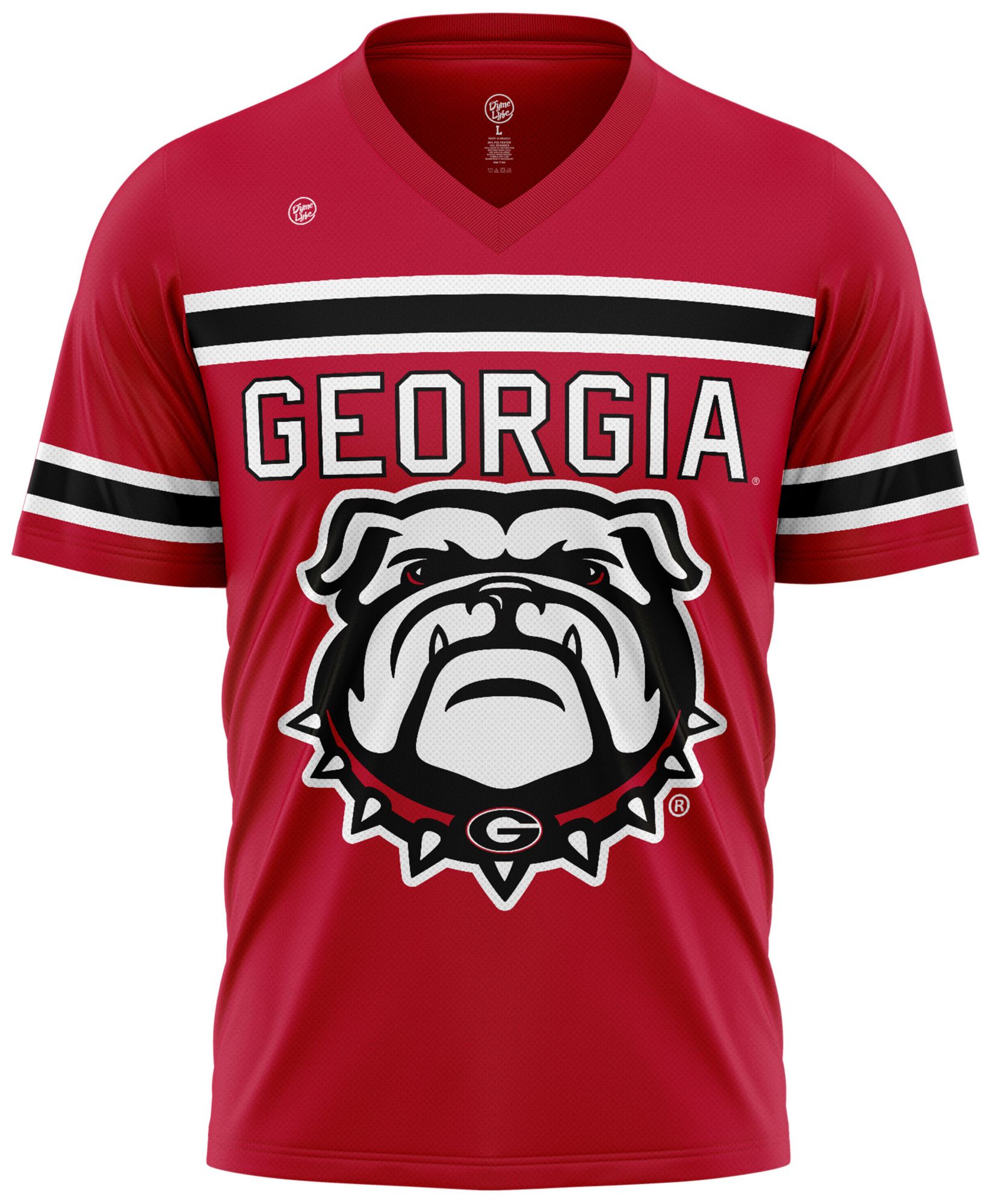 Dyme Lyfe Men's Georgia Bulldogs Red V-Neck Open Hole Mesh Jersey