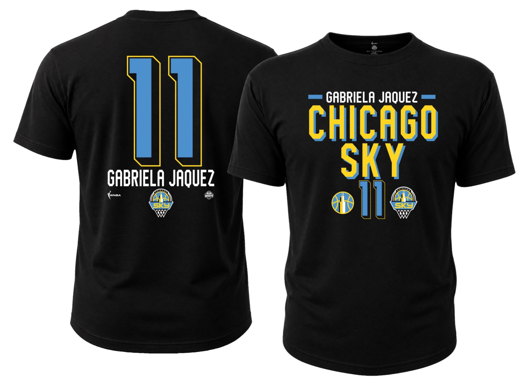 Dynasty Apparel Adult Chicago Sky Gabriela Jaquez Black Explorer T-Shirt