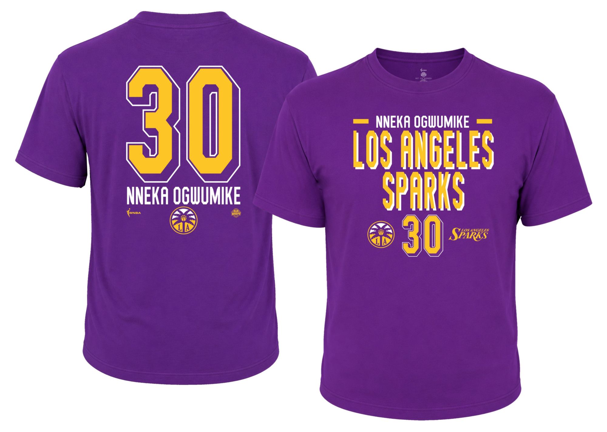 Dynasty Apparel Adult Los Angeles Sparks Nneka Ogwumike Purple Explorer T-Shirt