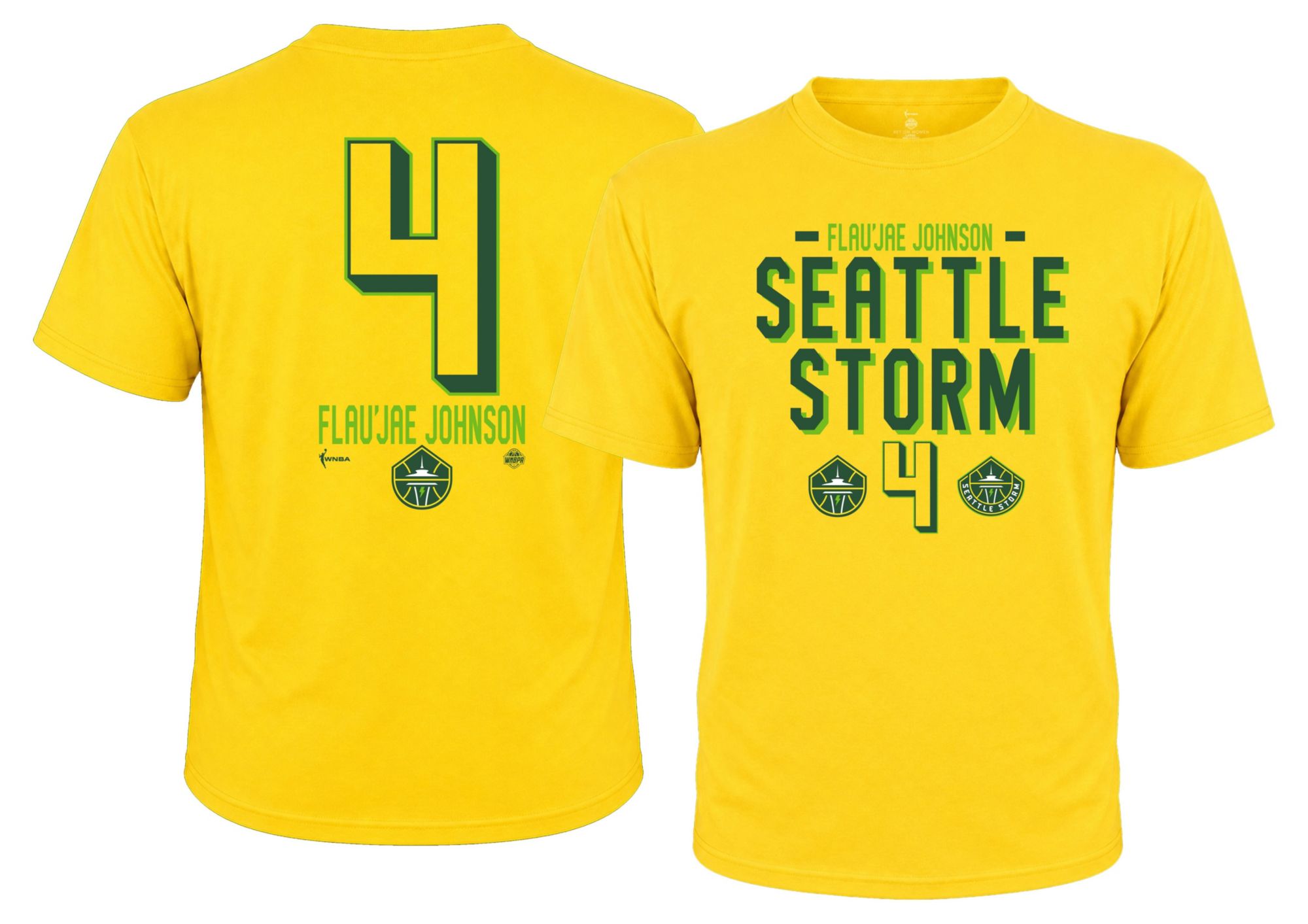 Dynasty Apparel Adult Seattle Storm Flau'jae Johnson Yellow Explorer T-Shirt
